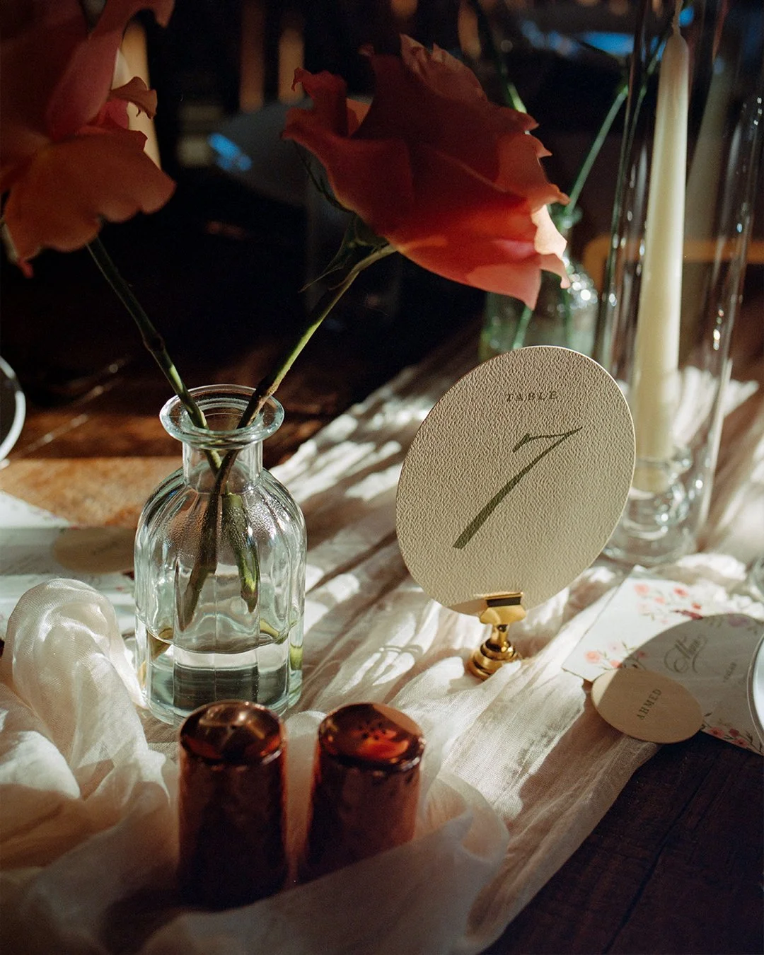 A moody glow and a numbered place
.
@jasonmoodyphoto
.
.
.
#weddingstationery #customweddingstationery #details #weddingdetails #tablenumbers #dinnermenus #farmonmain #thefarmonmain #crisp #crispdesigns #crispdesignsonpaper