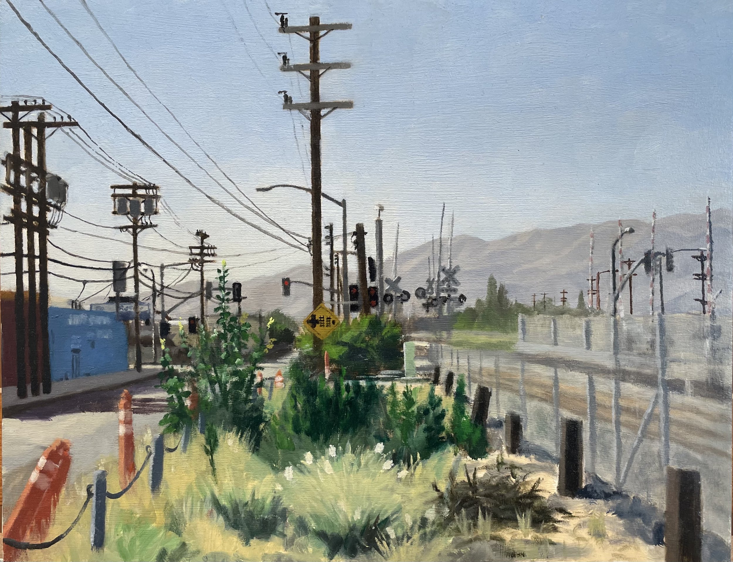 San Fernando Road at Broadway 2019 oil on panel 11 x 14 inches