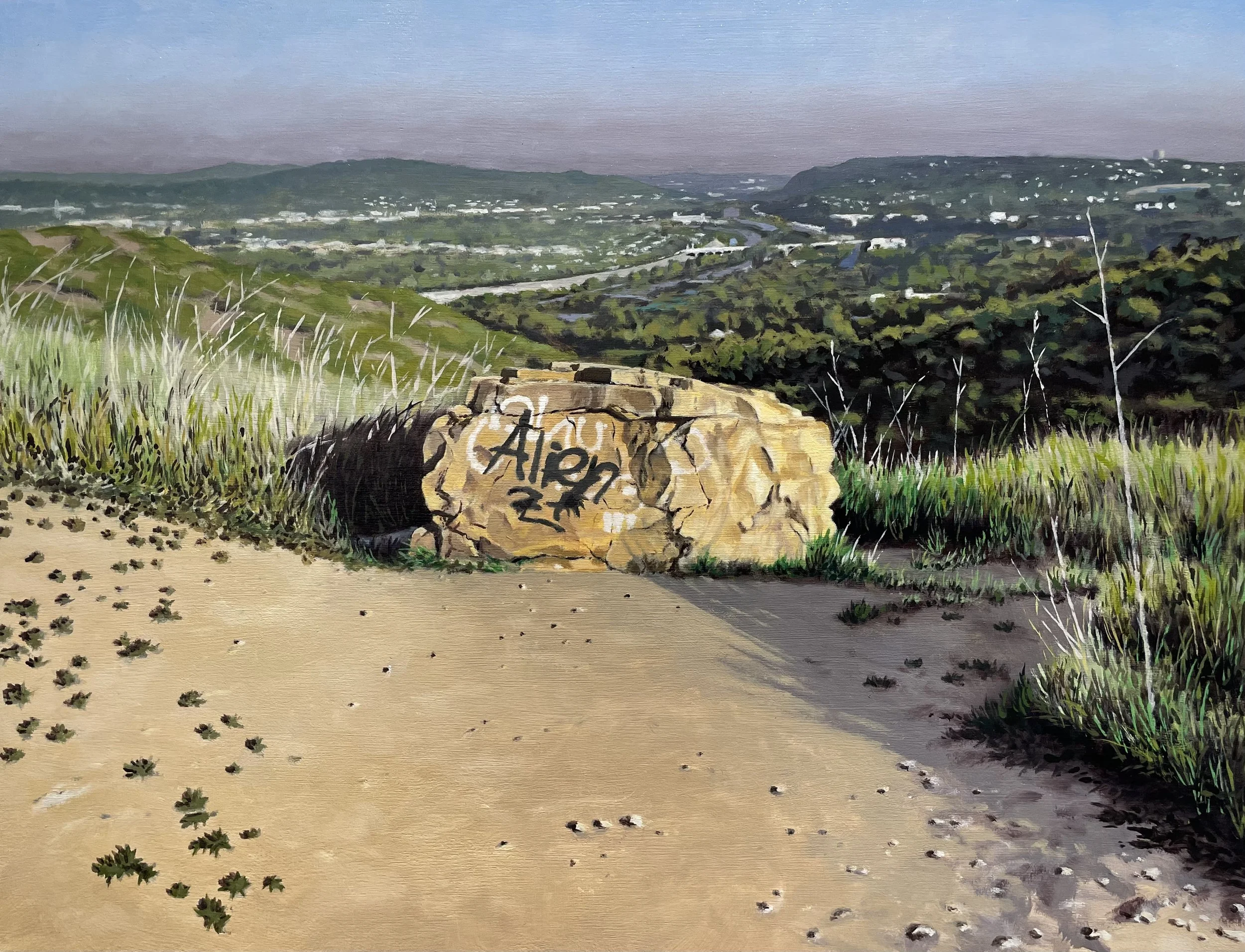 Ancient Boulder 2025 oil on panel 13 x 17 inches