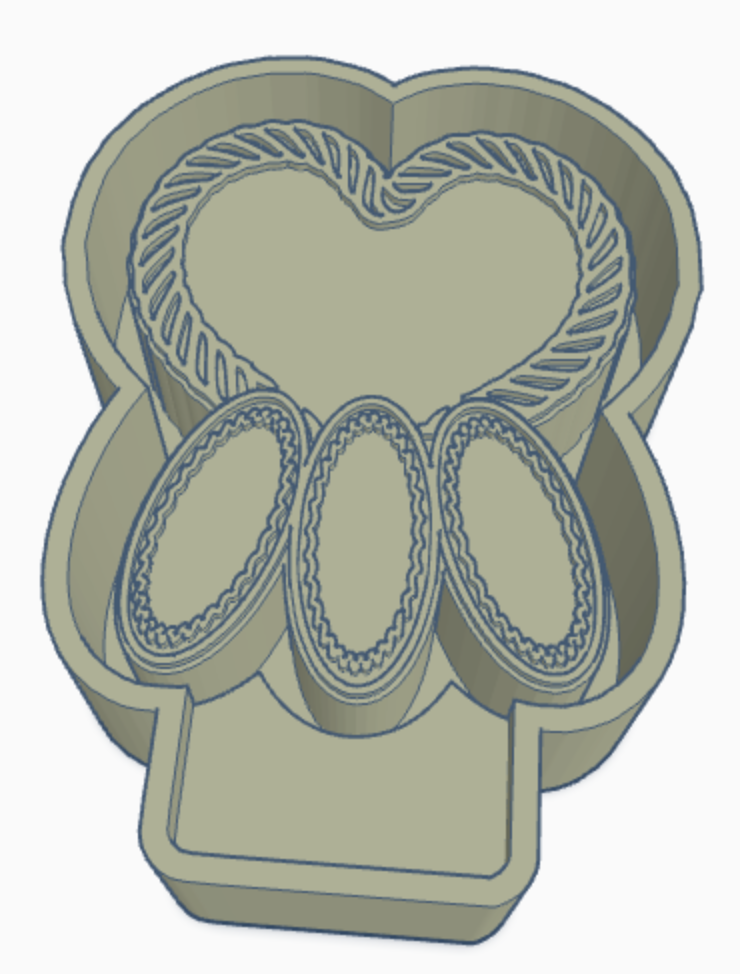 Turquoise gem heart freshie mold