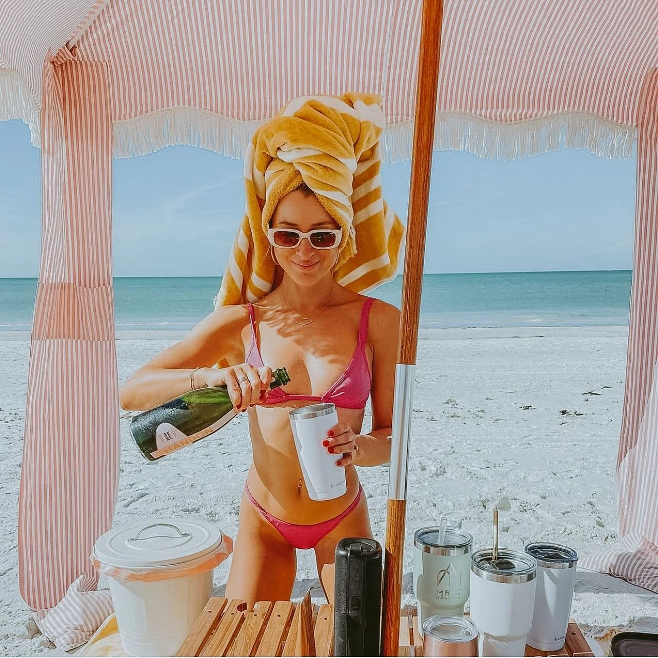 Big spring break energy 🤍🌊

A friendly reminder that you can BYOB &amp; food. Insulated cups are always provided!

Please be aware of the drinking laws on the beach &amp; avoid glass. Mini trash bins are provided as well!