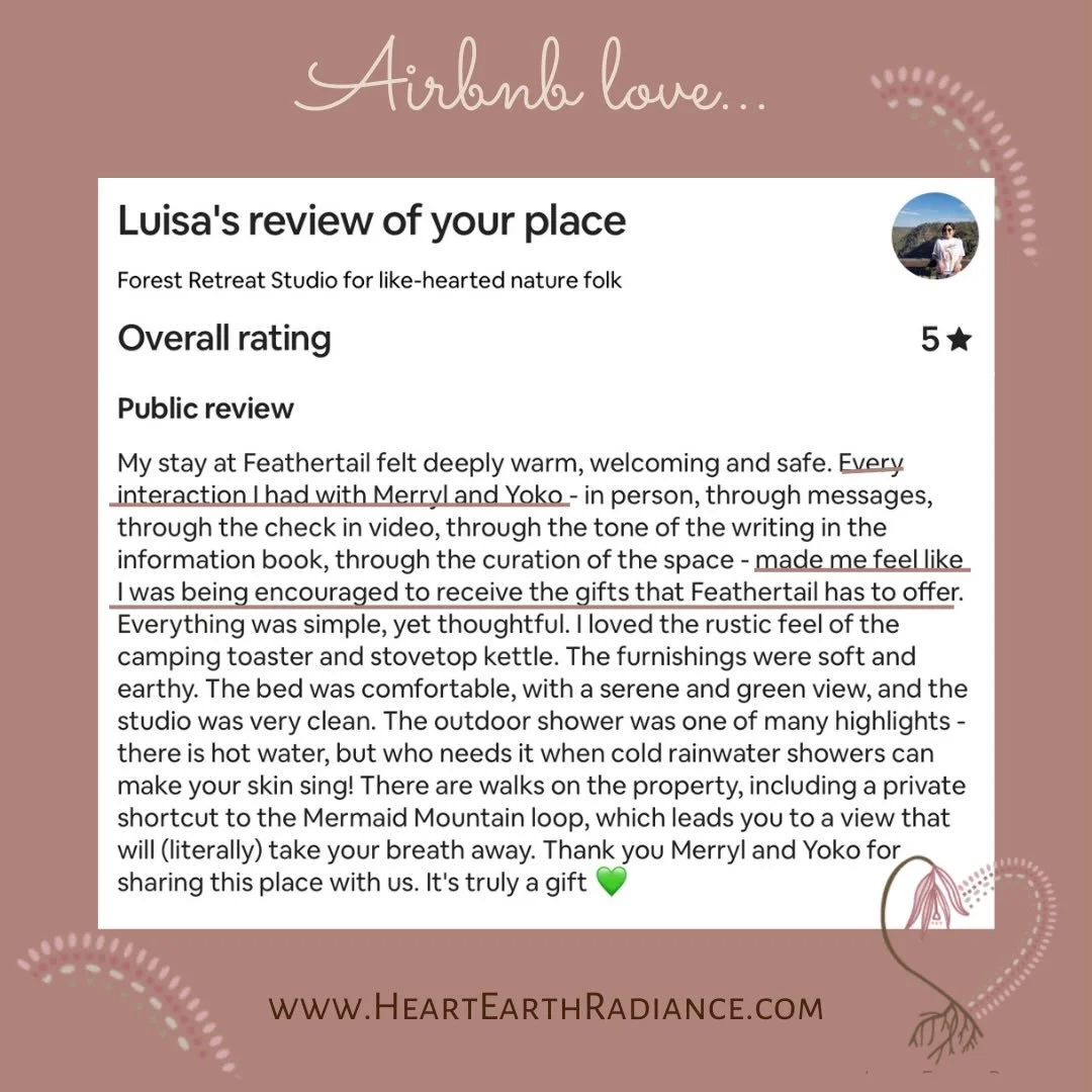 Wow! I&rsquo;m so proud of what Yoko and I have achieved at Feathertail in what has become the new normal 💚 Yoko on the land, living in daily heart connection with the tangible magic of the place&hellip; and me in Port Macquarie, remembering how tha