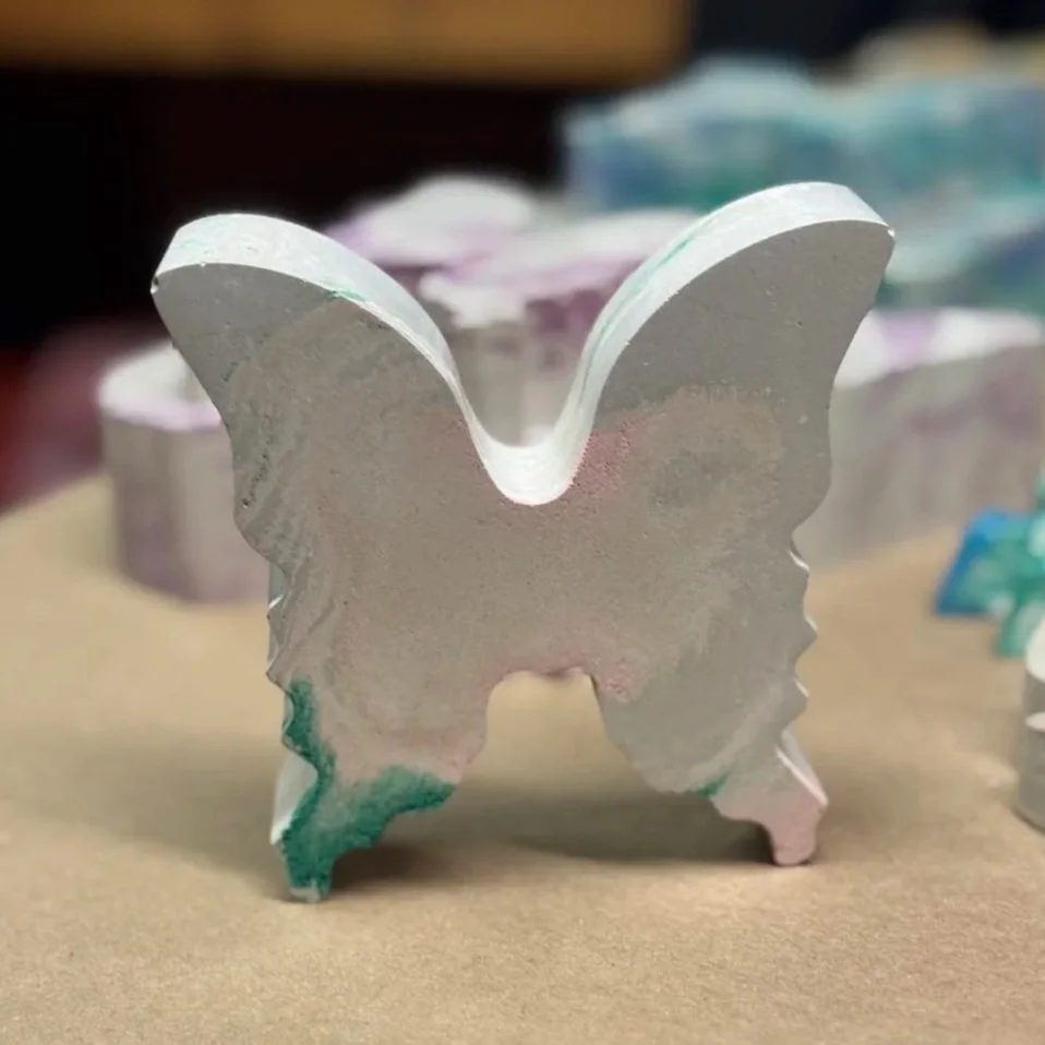 SMALL BUTTERFLY: PINK/TURQUOISE