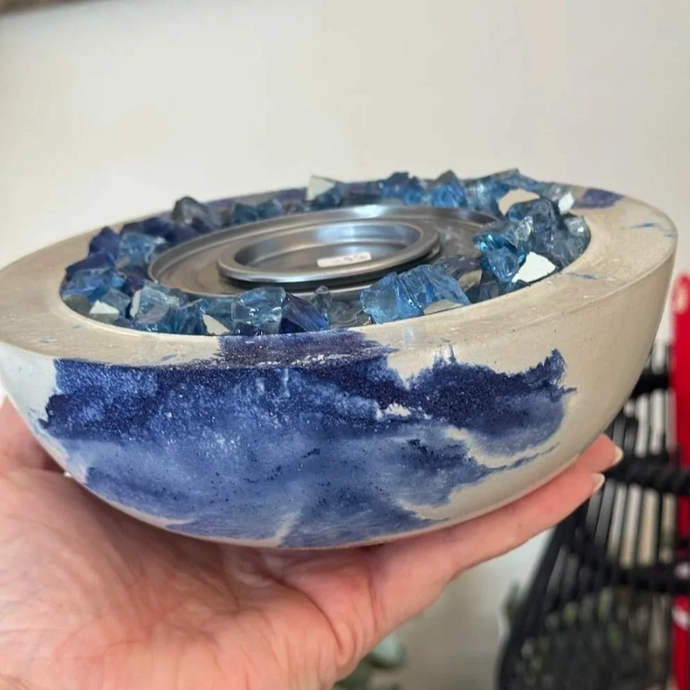 NATURAL + BLUE: MINI FIRE PIT