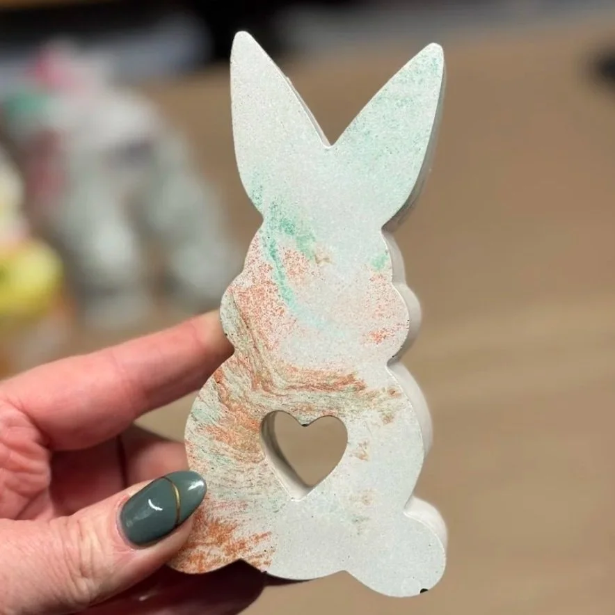 HEART BUNNY: ORANGE/TEAL