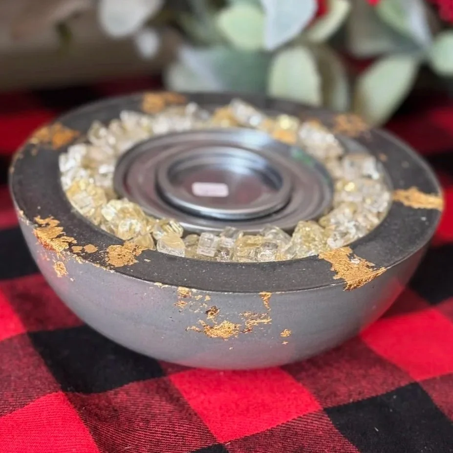 DEEP CHARCOAL + GOLD FOIL: MINI FIRE PIT