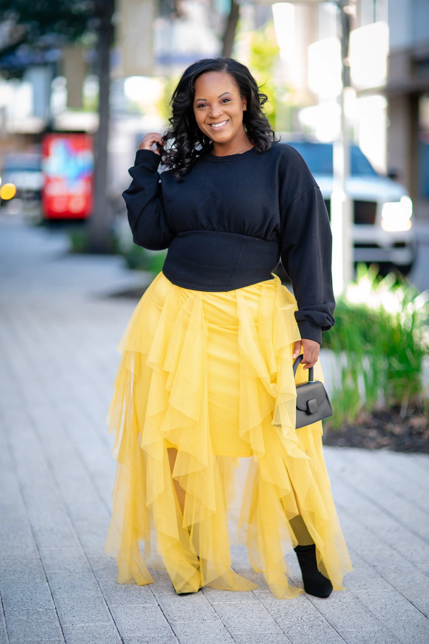 Midi Skirt Tulle Skirt Yellow Pink Mustard Maxi Skirt Outfit Pink