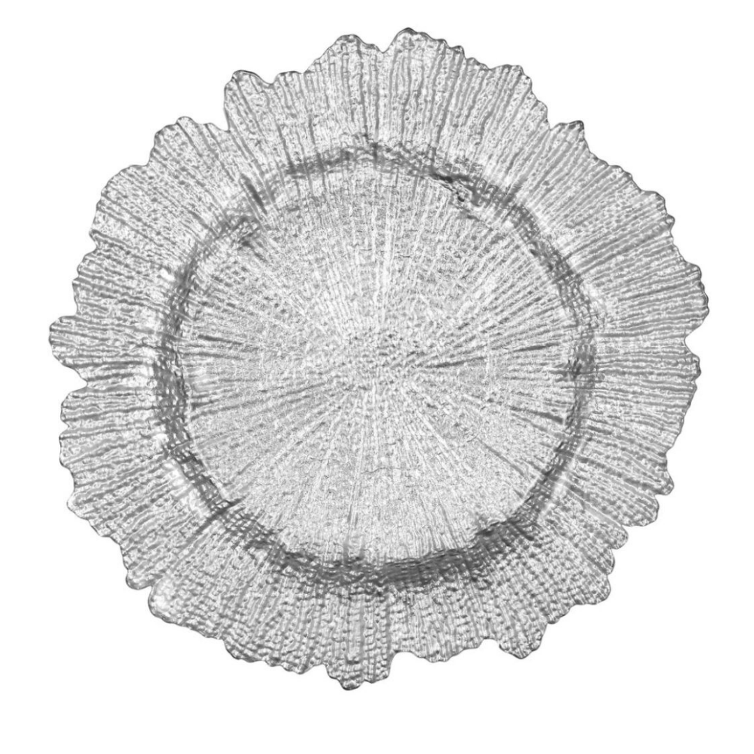 Abstract Silver Charger