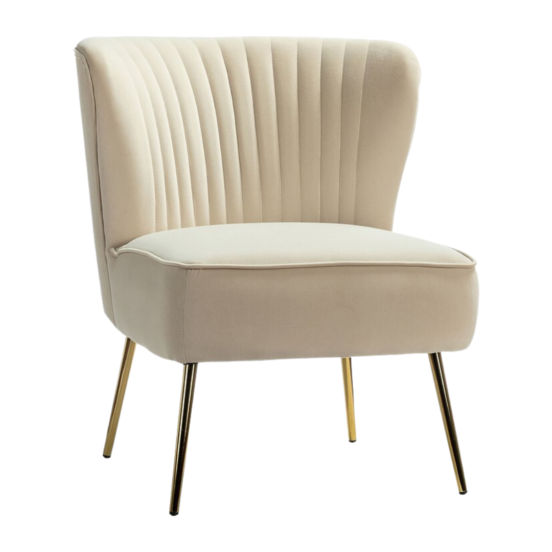 White Velvet Accent Chair