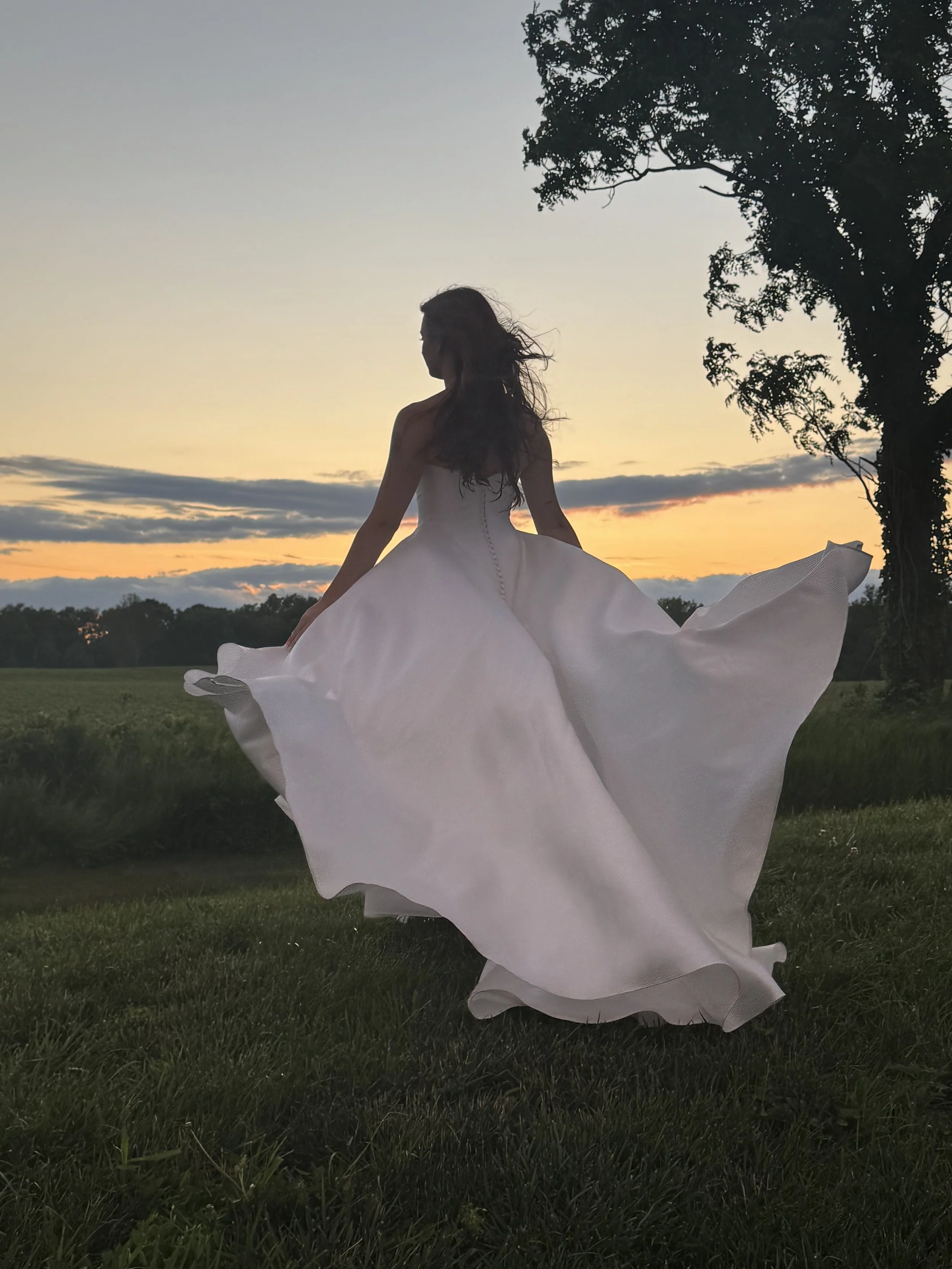 Sunset Bride wedding photo location in Central Indiana