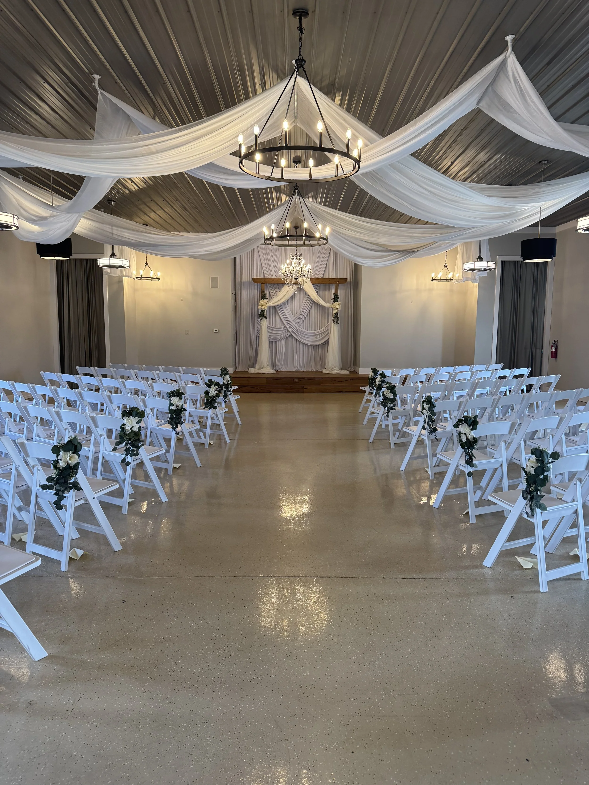 Grey Indoor Backup wedding ceremony site