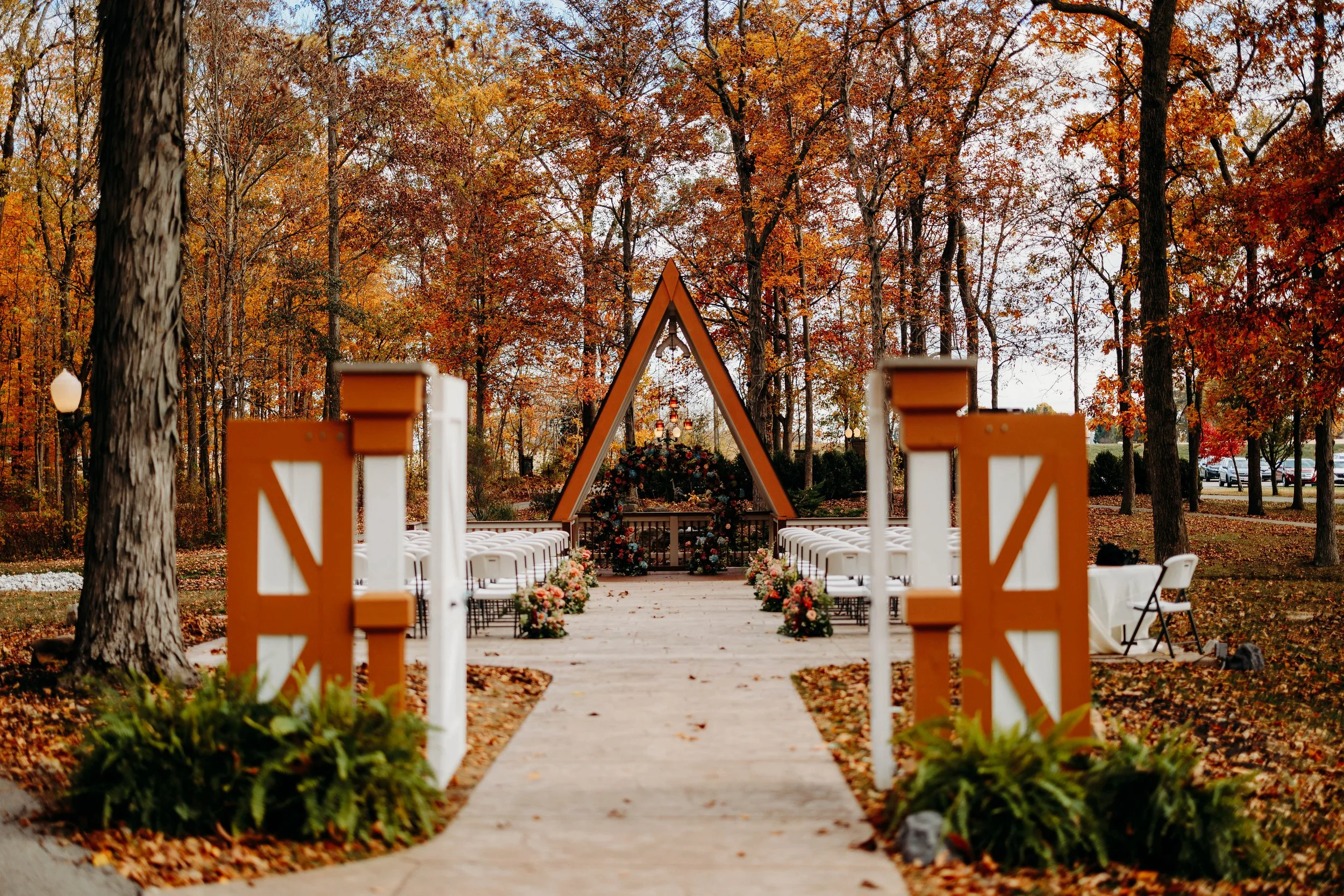 Lizton Lodge Chapel Pond in Fall