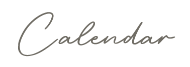 Text reading 'Calendar' in a stylish script font.