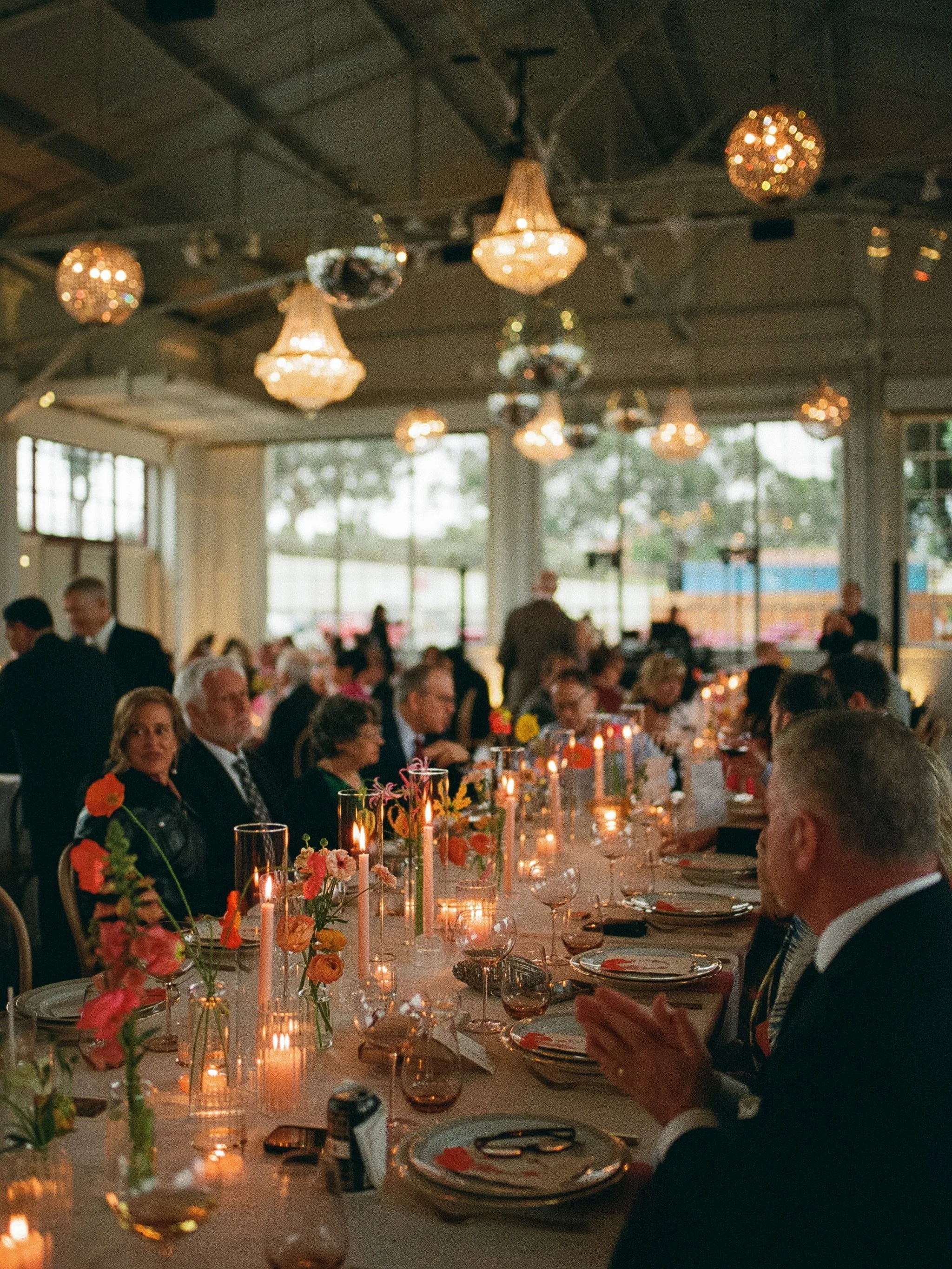 Hues of pink, warm colored tones, and disco sparkle 💖  So proud of how everything turned out for Kelly &amp; Teo. They deserve the world. Thanks a million to an incredible team.

@eventsbygs 
@violetandaster 
@kitchenina_ 
@dj_bigkev 
@brighteventre