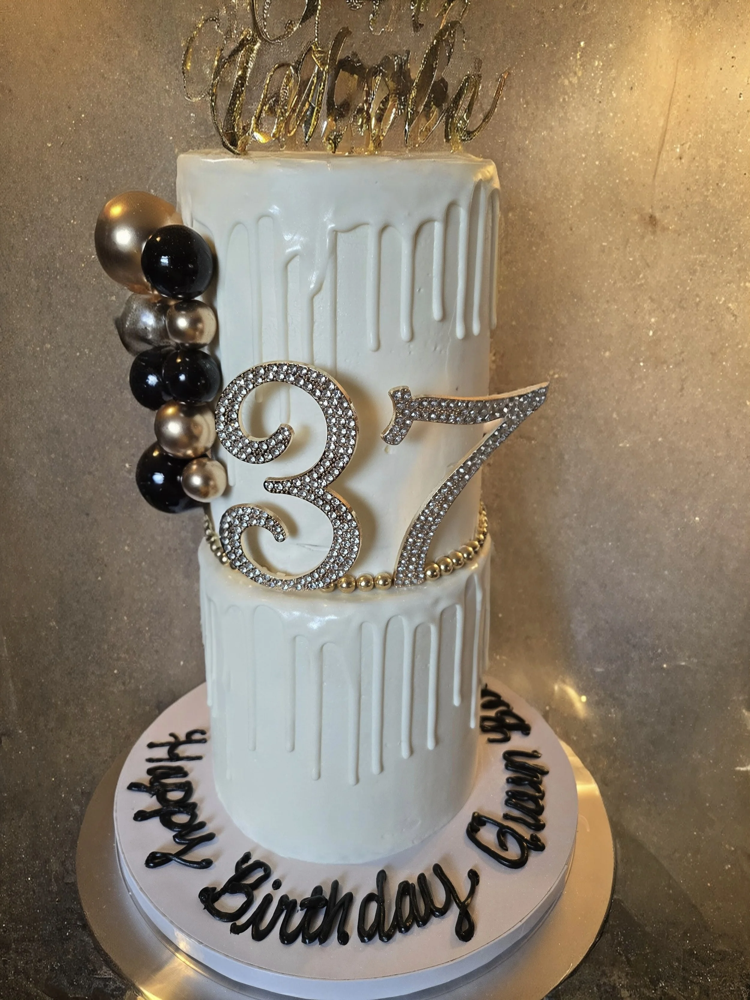 Black/Gold Birthday Cake