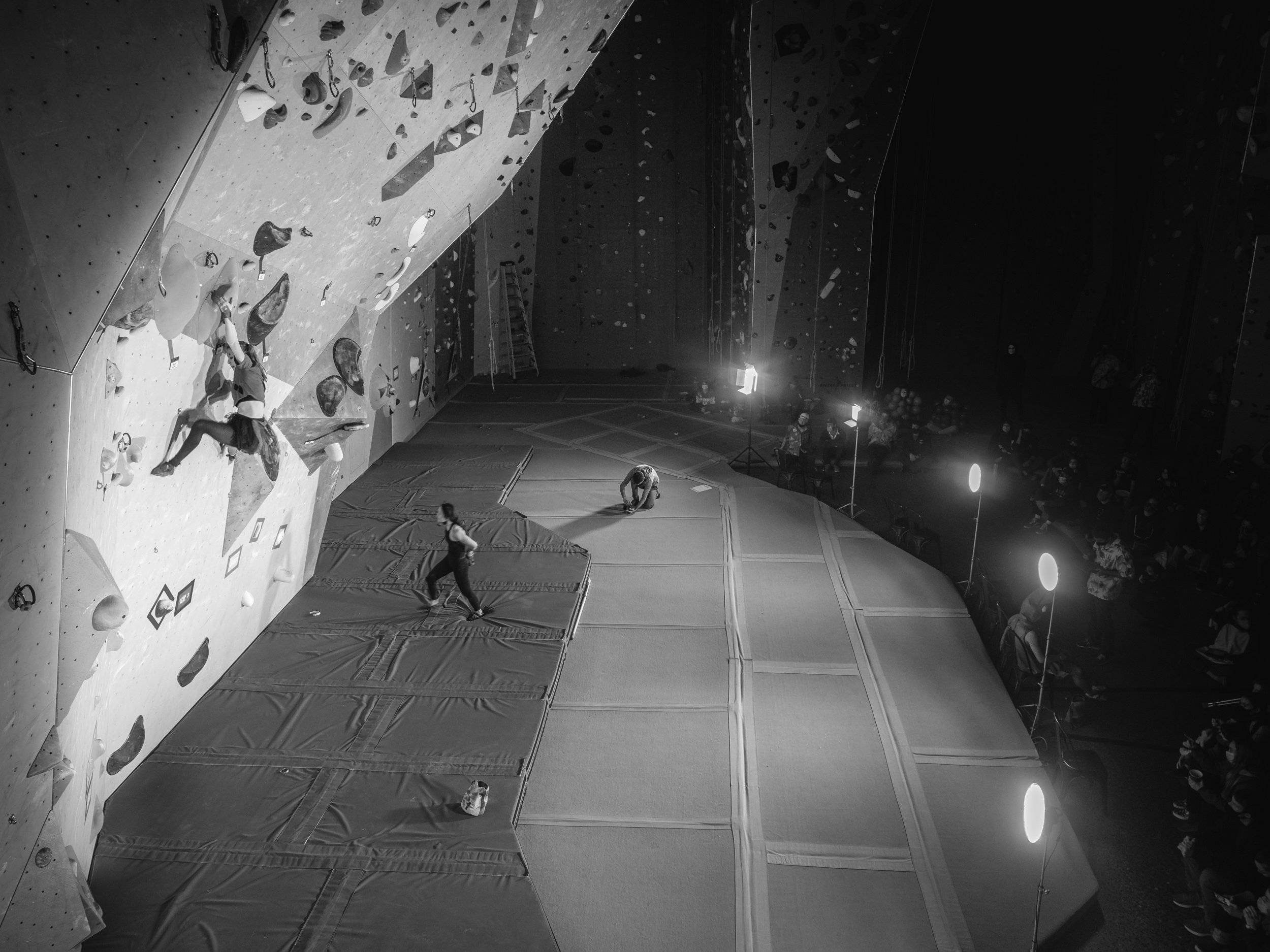 Bouldering competition at the Alaska Rock Gym, Anchorage, Alaska