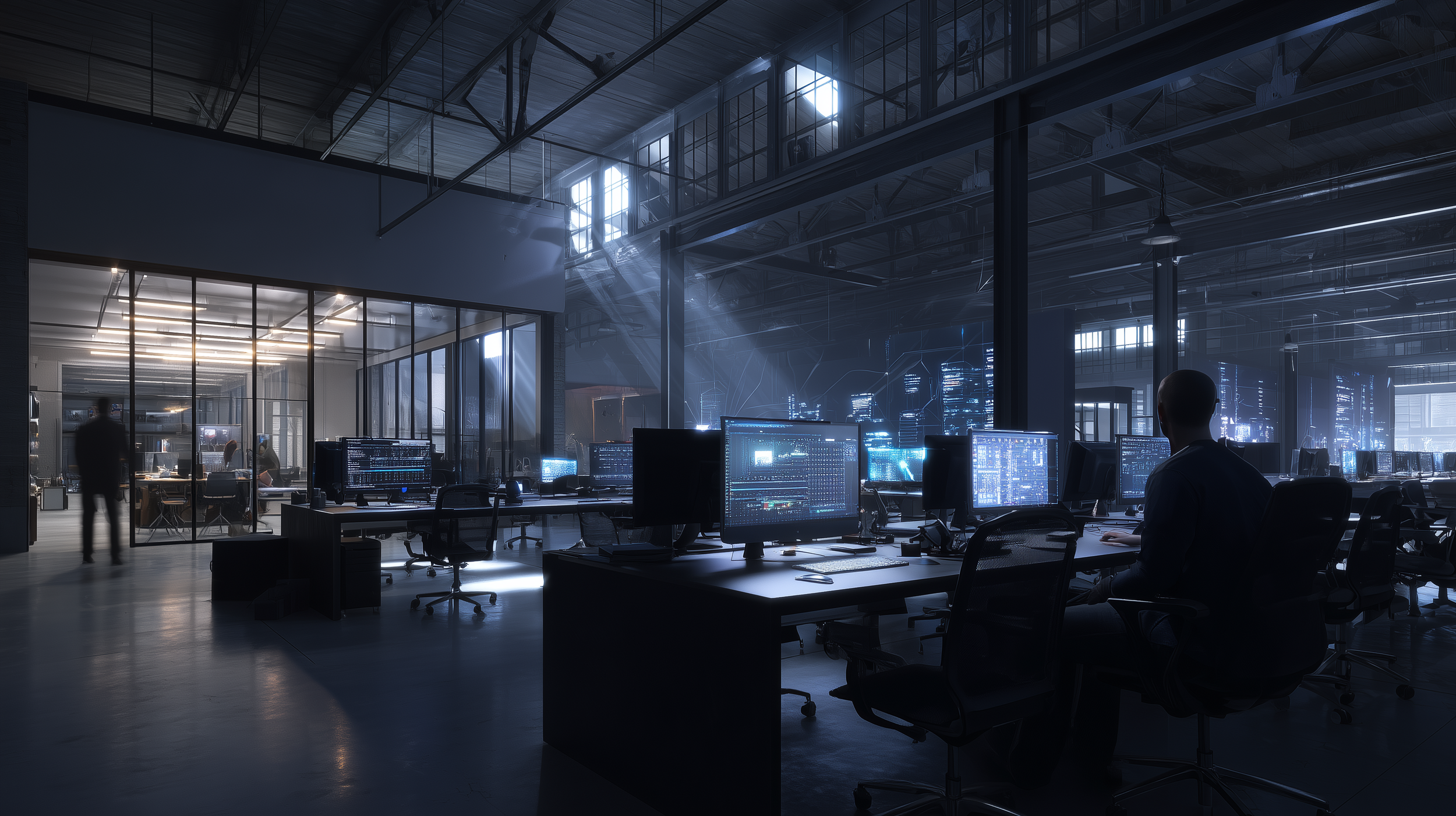 Large-scale creative production studio representing disruption in the post-generative creative economy.