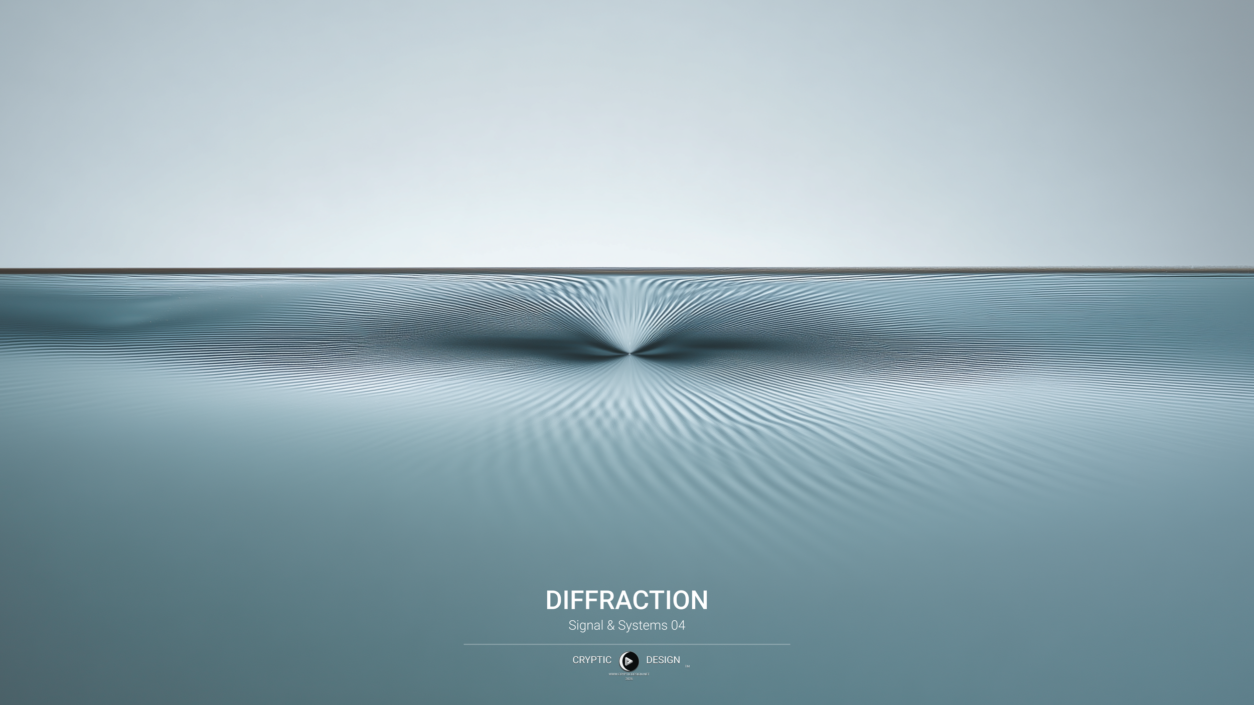 Diffraction visualization examining waveform spreading and signal behavior across physical boundaries.