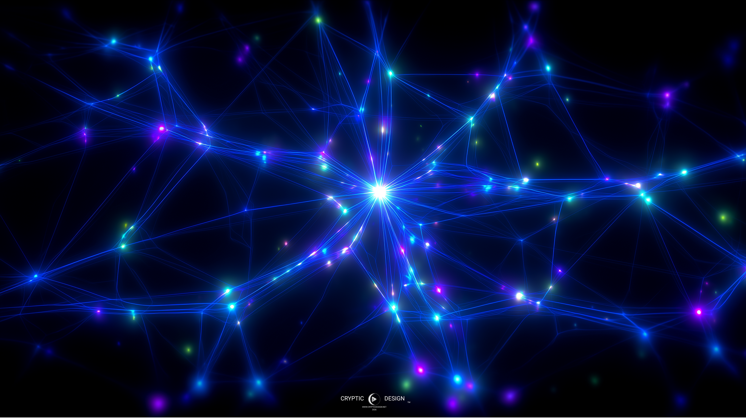 Interconnected digital network extending into darkness