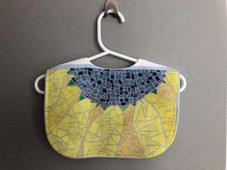 "Sunflower Paper Mosaic" Baby Bib