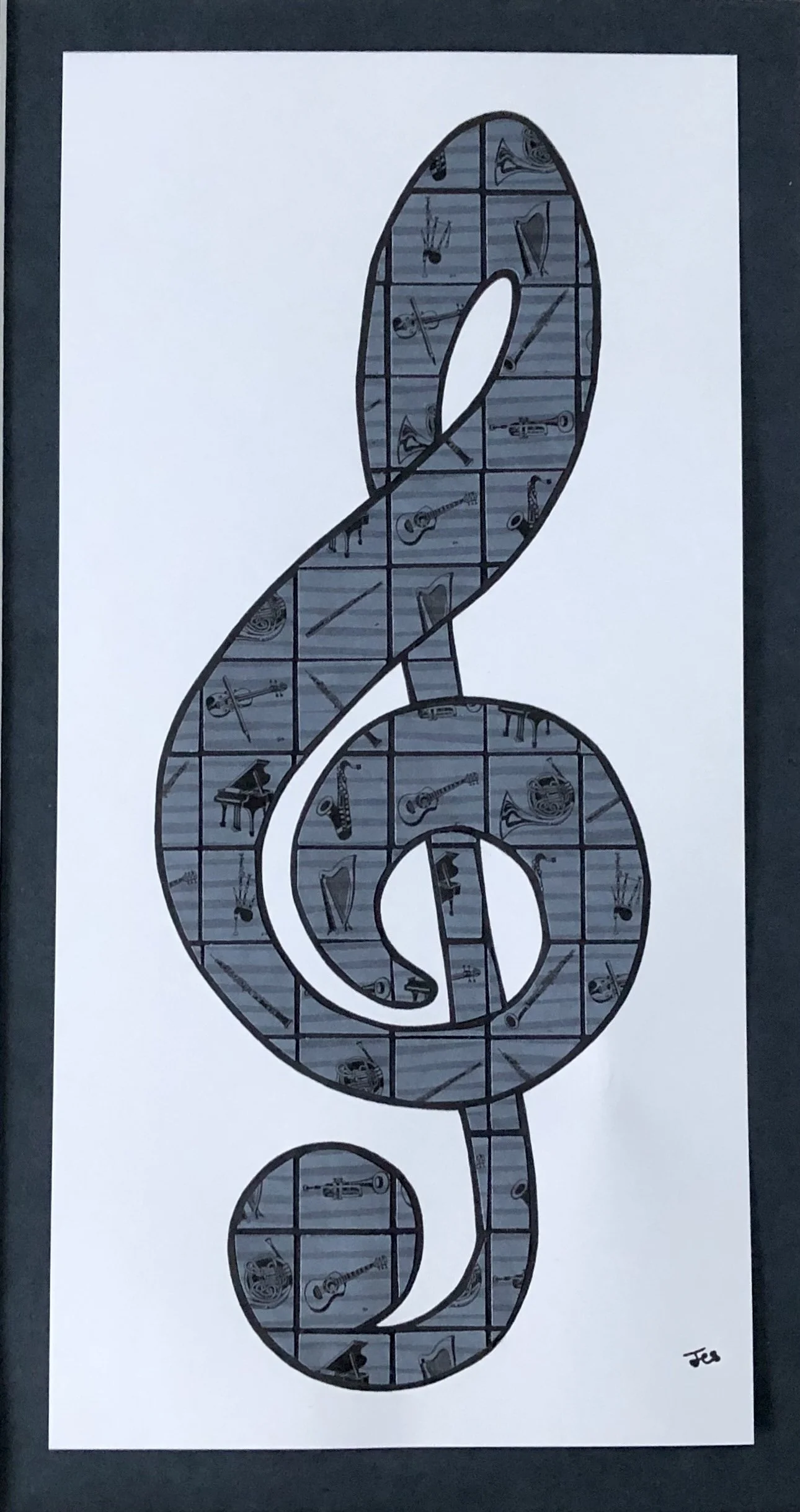 Treble Clef Paper Mosaic