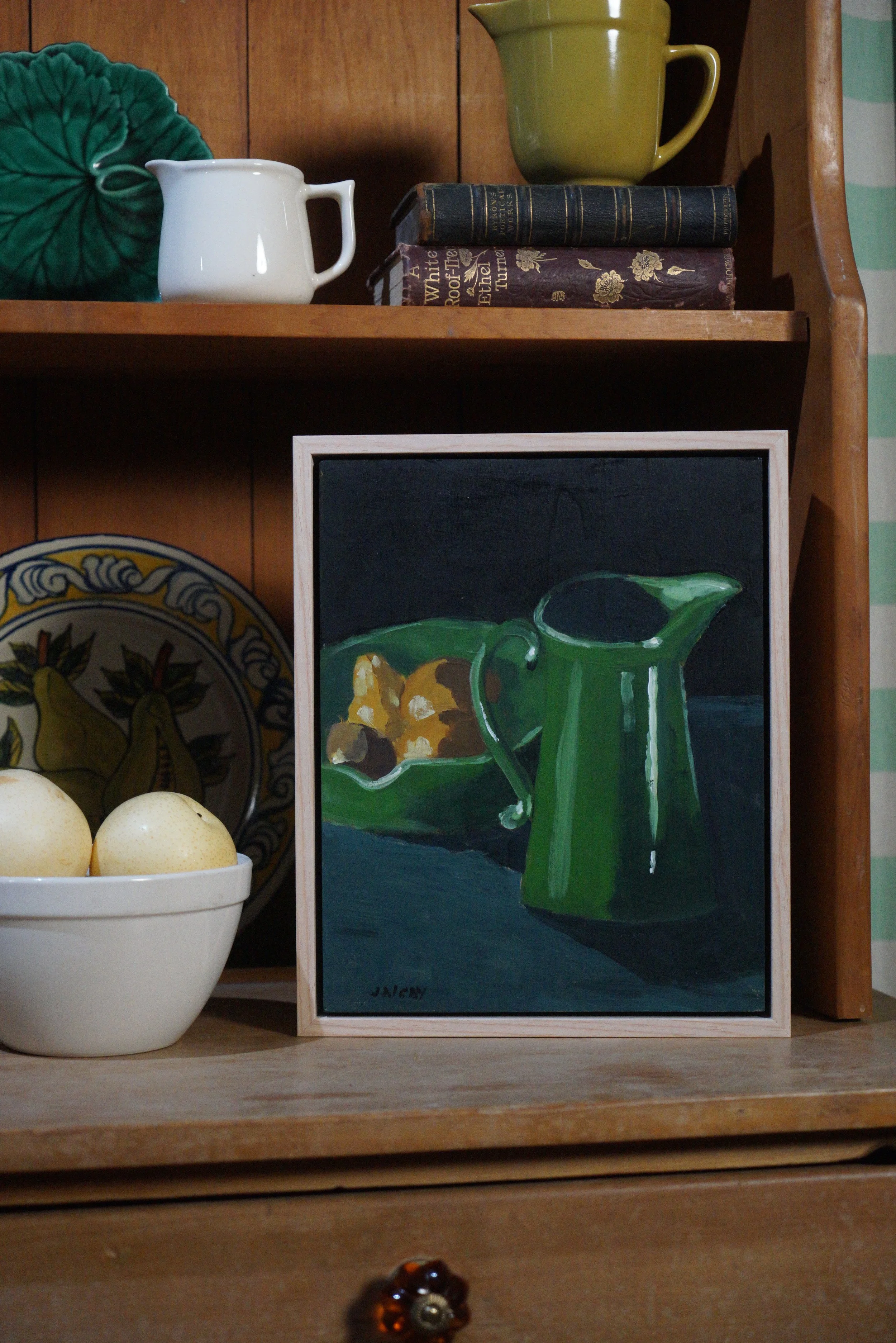 5..Green jug and 3 pears styled.JPG