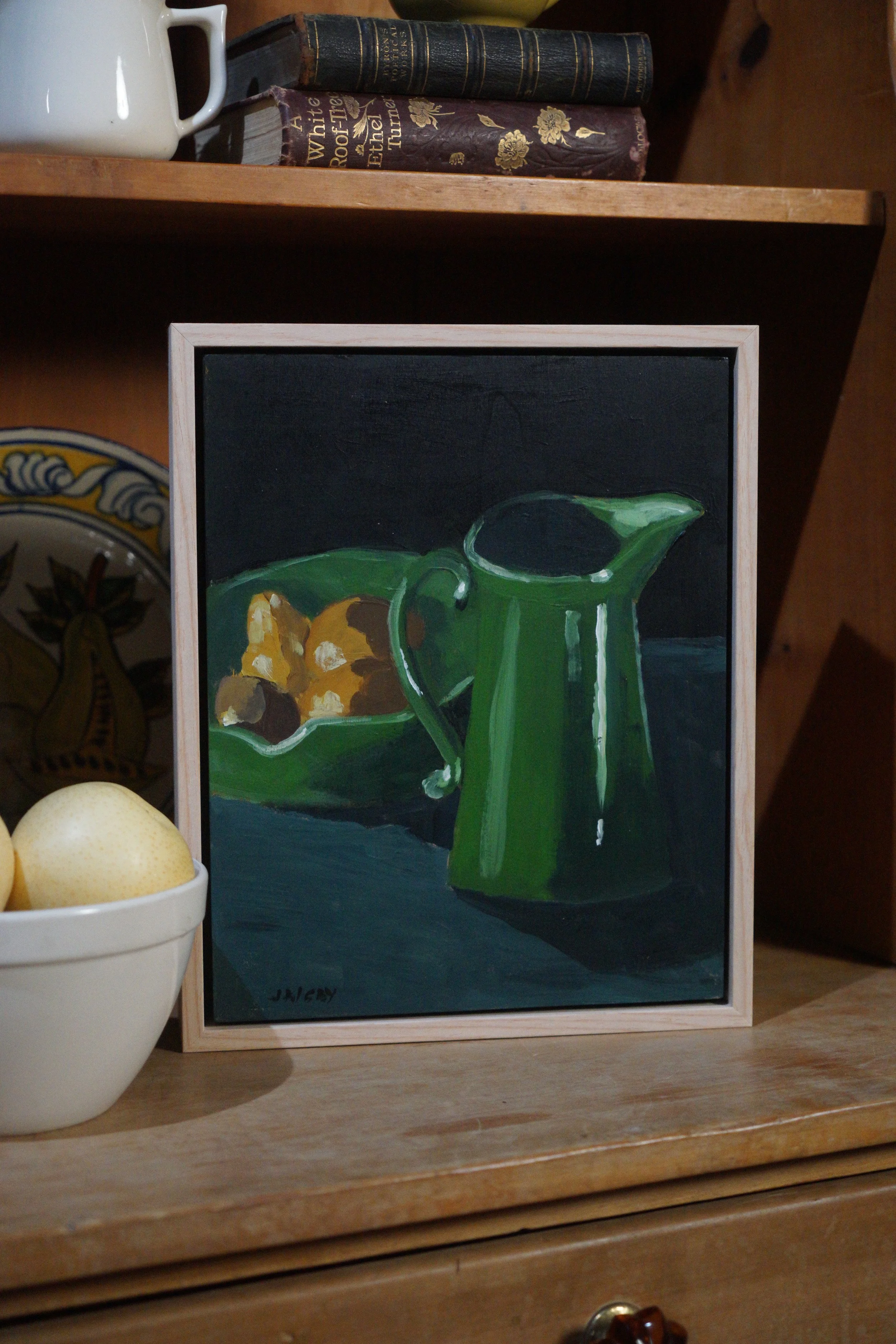 5..Green jug and 3 pears styled 2.JPG