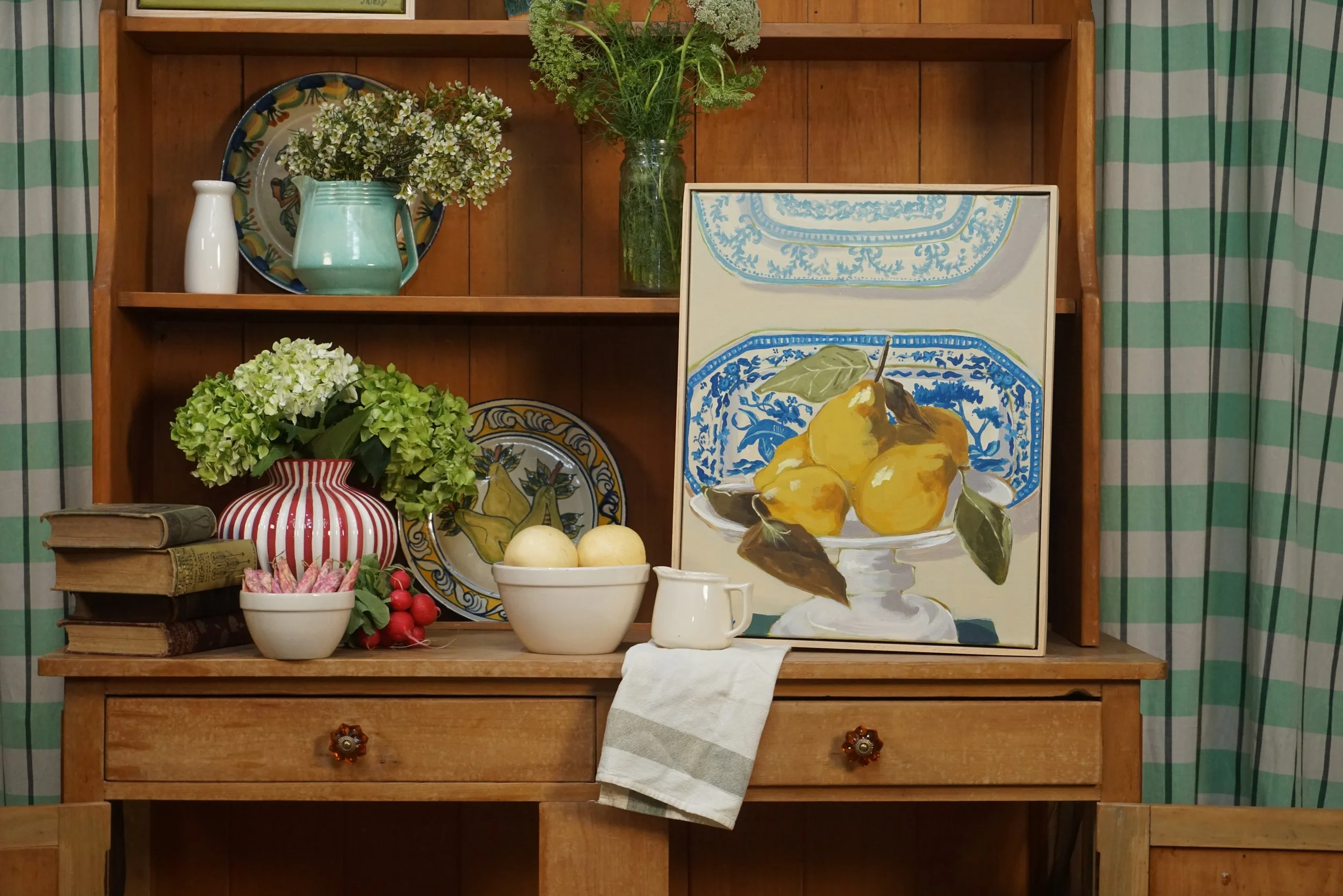 1.Quince with blue and white styled.JPG