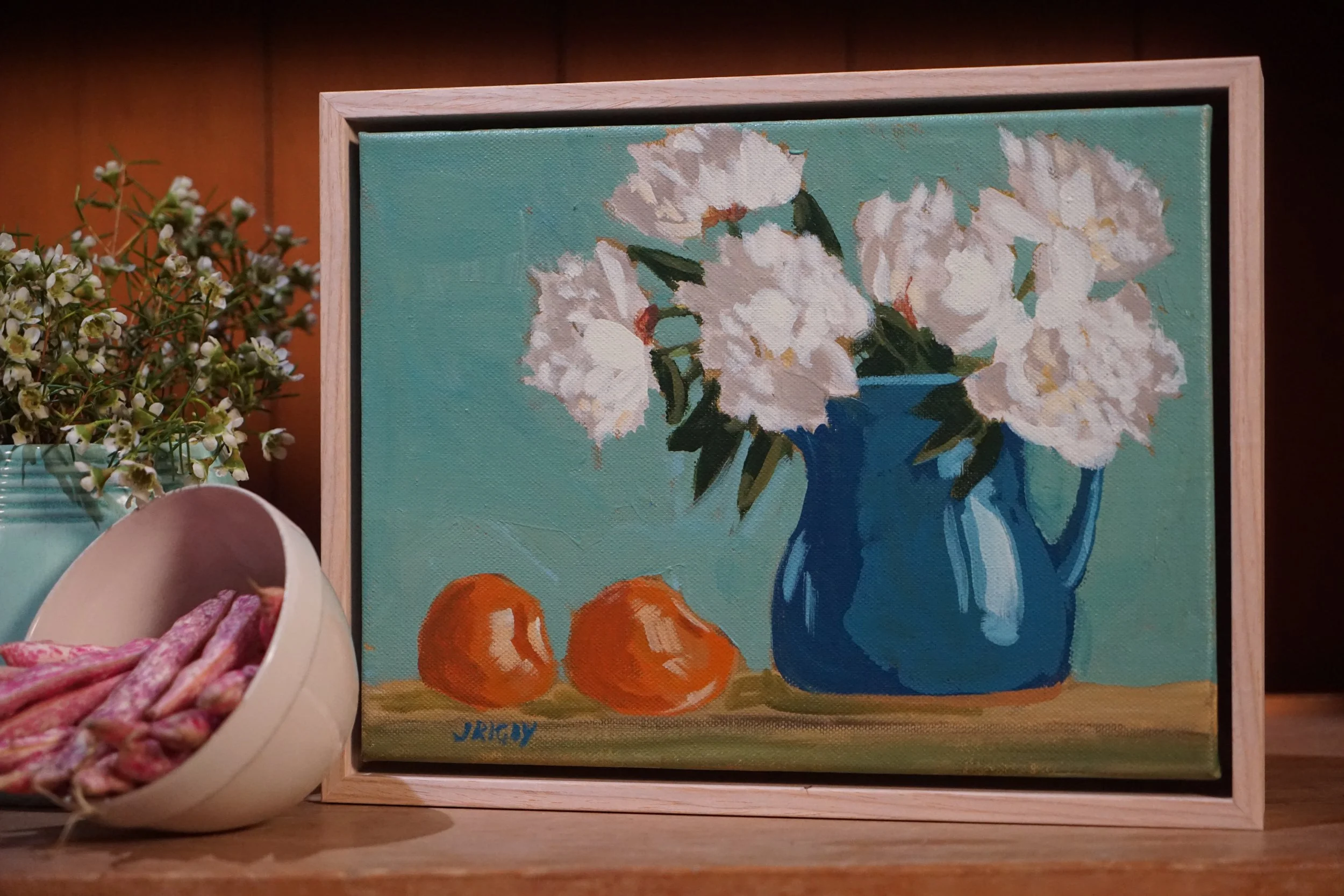 Peonies and Teal - Jody Rigby