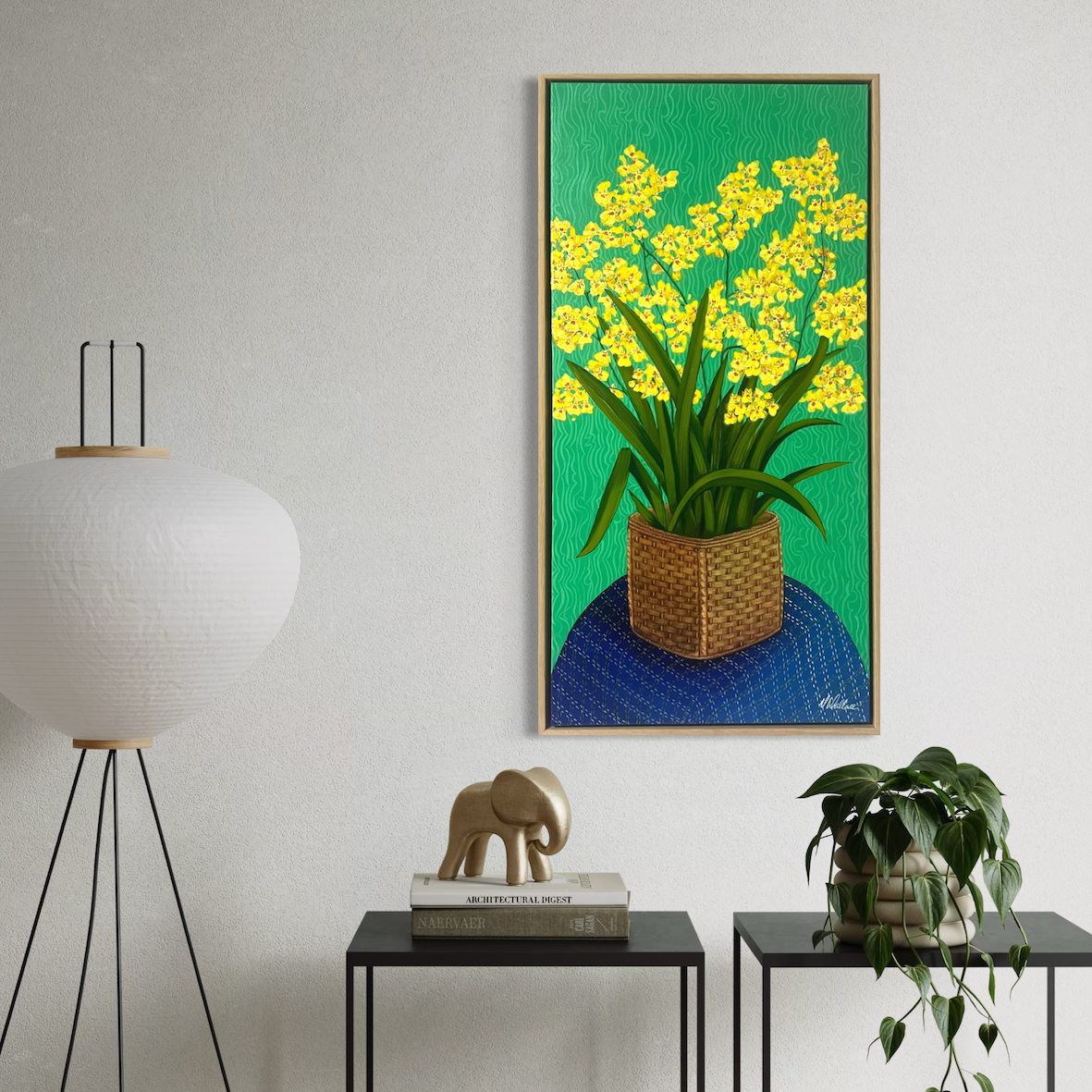 Dancing Orchid, Sashiko & Cane - Vanessa Wallace