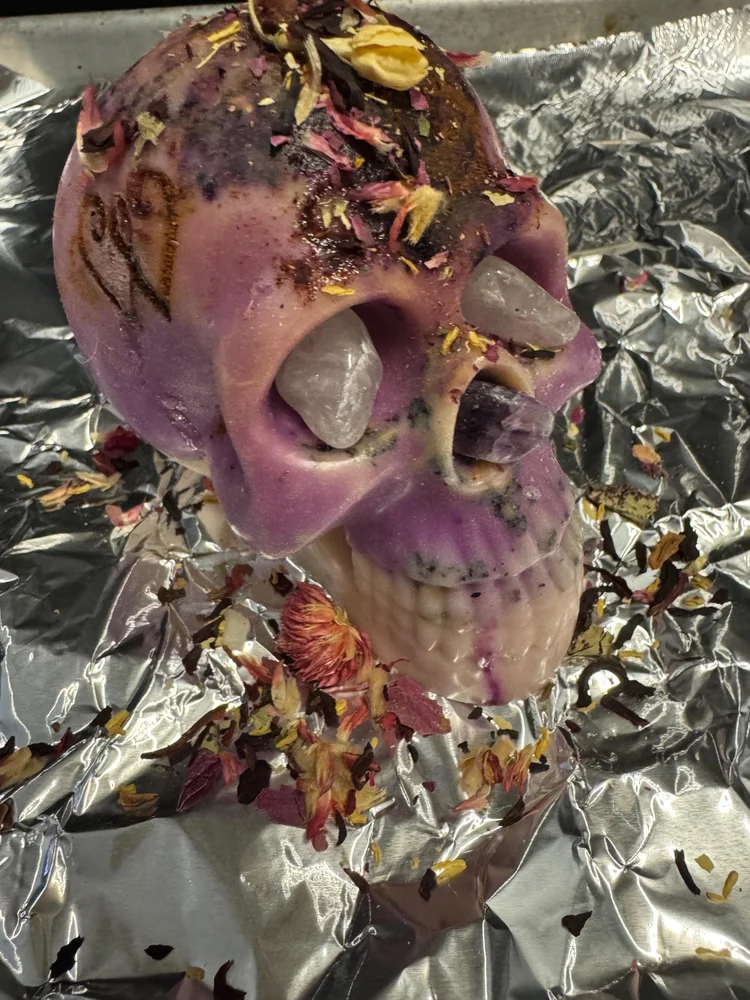 Banishing skull candle