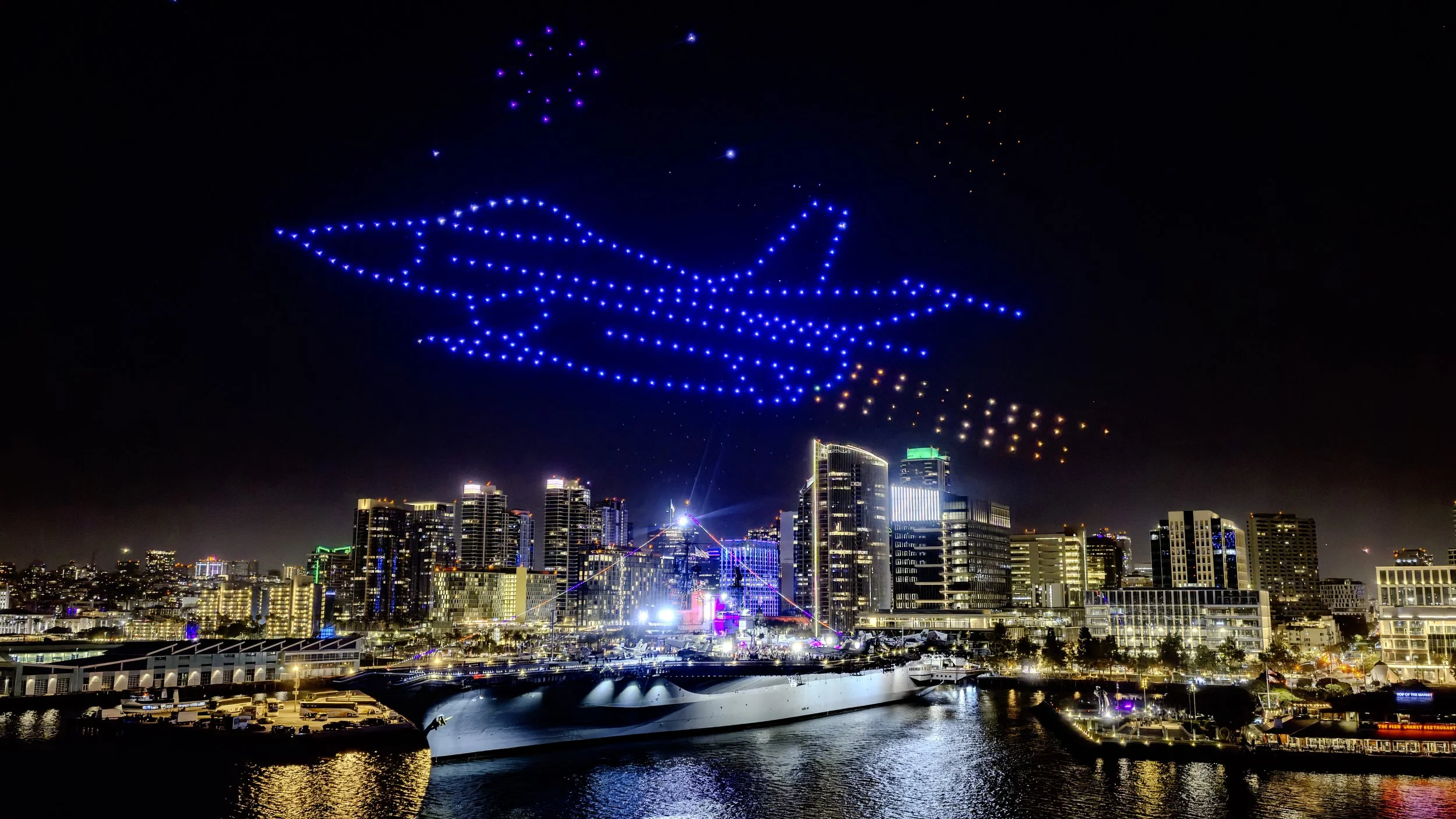 drone show at USS Midway Museum