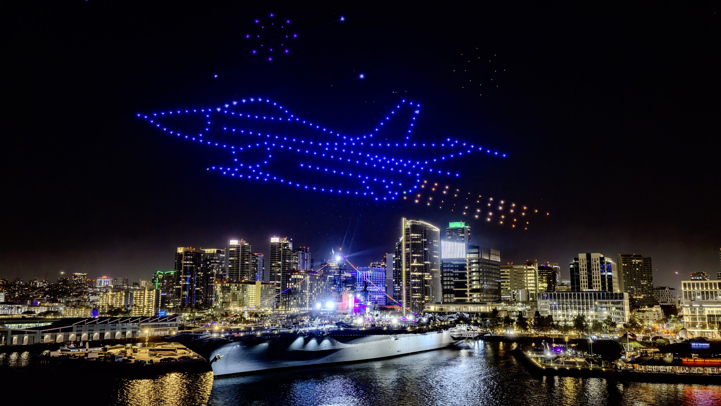 Drone show at USS Midway Museum