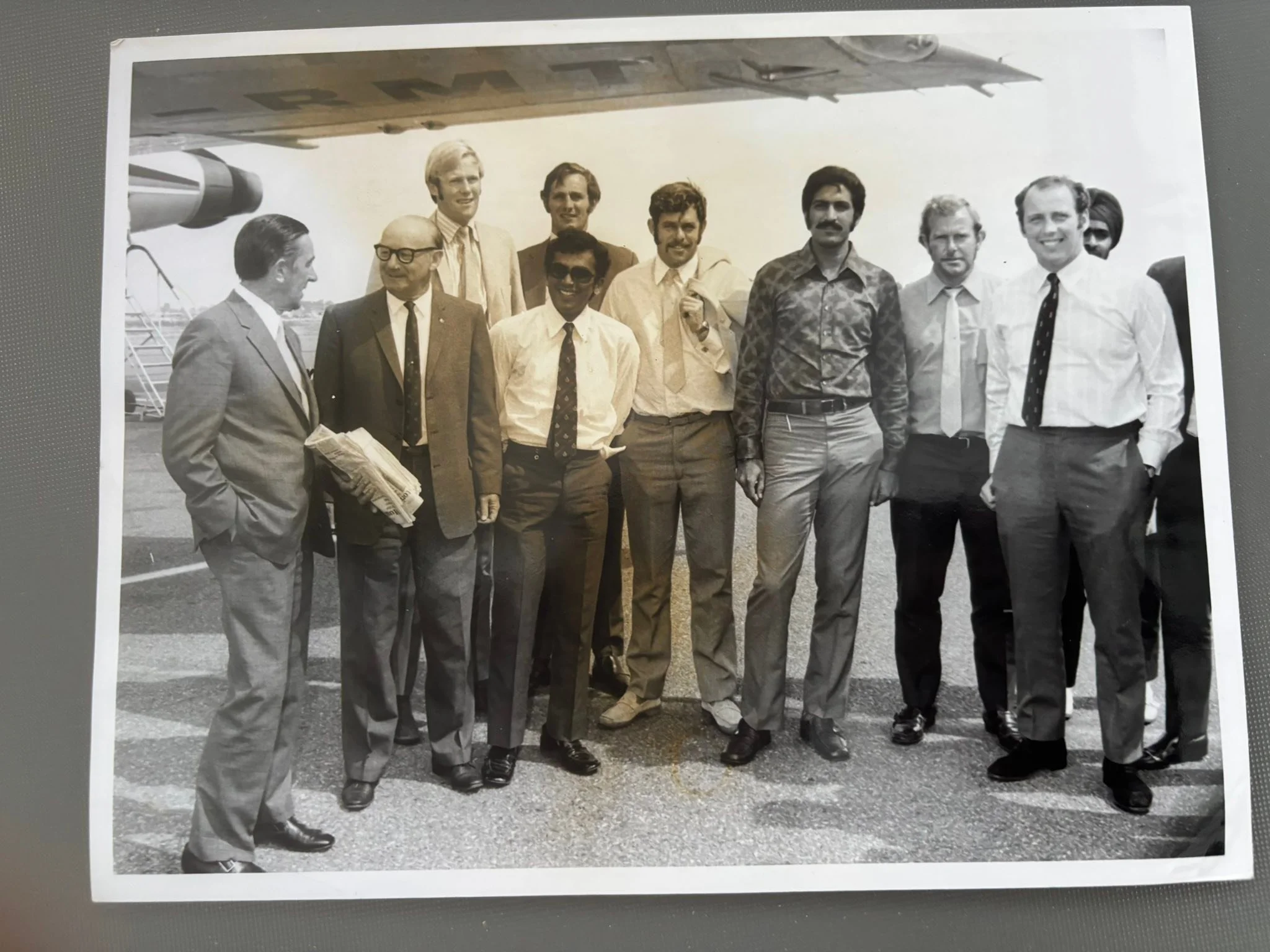 One more from my father's archives!
Rest of the World Tour 1971/72.

The ROW Team arrive in Adelaide and are met by Sir Donald Bradman.