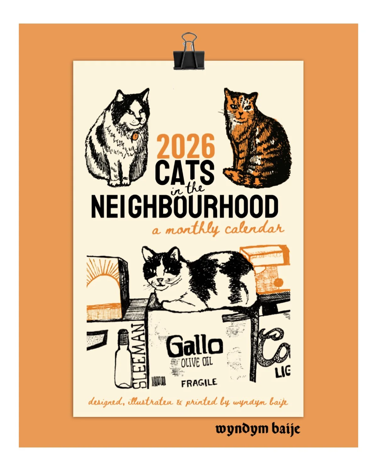 2026 CALENDAR - CATS IN THE NEIGHBOURHOOD