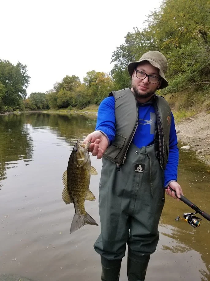 Robb had never been fishing, or kayaking, before. He had a blast!