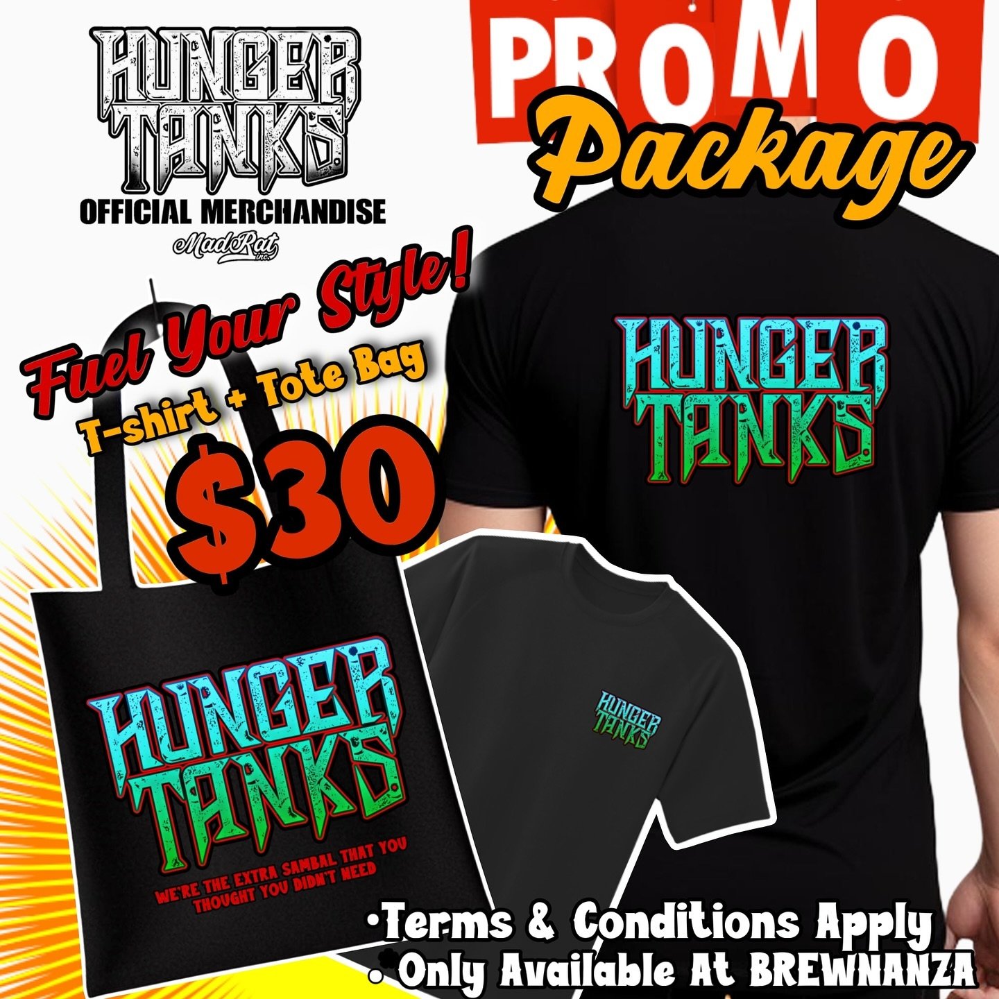 Brewnanza Promo Package!!!

🔥Fuel Your Style at Brewnanza! Grab the Hunger Tanks T-Shirt and Tote Bag for just $30&mdash;save $5 and show your support for us!

Can&rsquo;t find your size? Not to worry! Our T-Shirts go up to 7XL! Pre-orders are avail