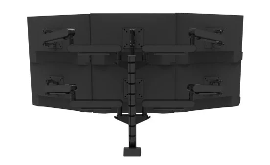 Building on the adjustability of the Zg series, the Zpx system is designed with multi-monitor displays in mind. The ZPX can support up to 6 x 38” monitors from one desk mounted post.