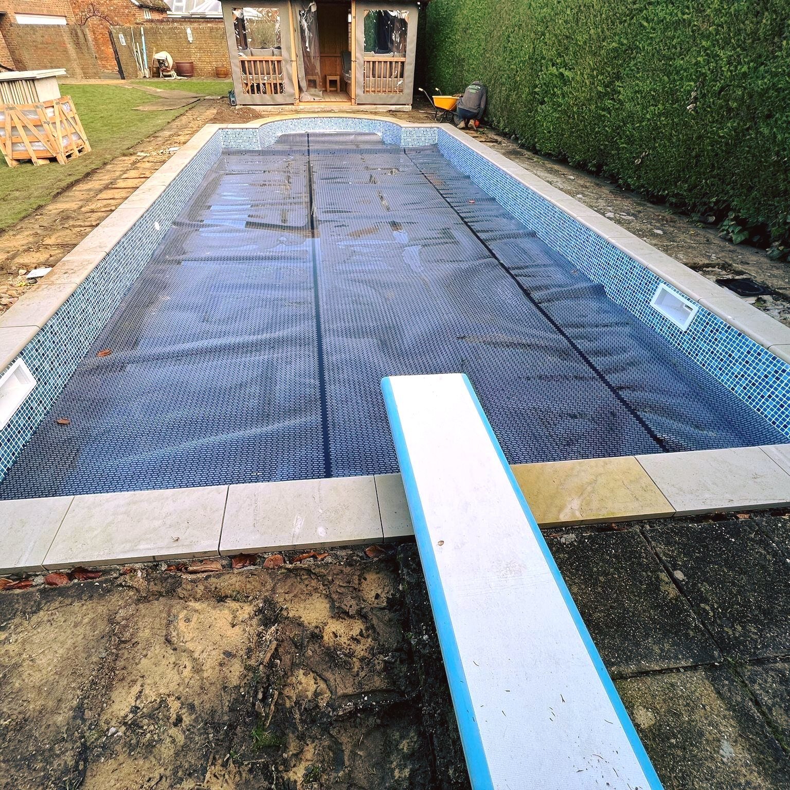 Latest project in Leigh, Kent 👌

Our client has had the pool guys in, who have now finished their work and have done a great job installing the coping stone... Now it is our turn to lay the patio around It.

Using sawn mint sandstone to match, we wi