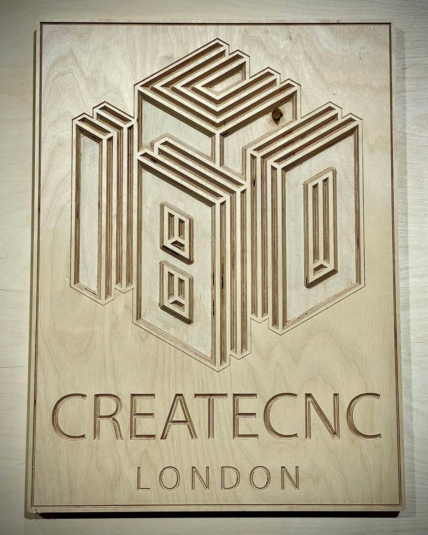 Our CNC logo CNCed! @createcnclondon 
#cnc #birchplywood #create180 
Logo design by @elenisakelaris 👌