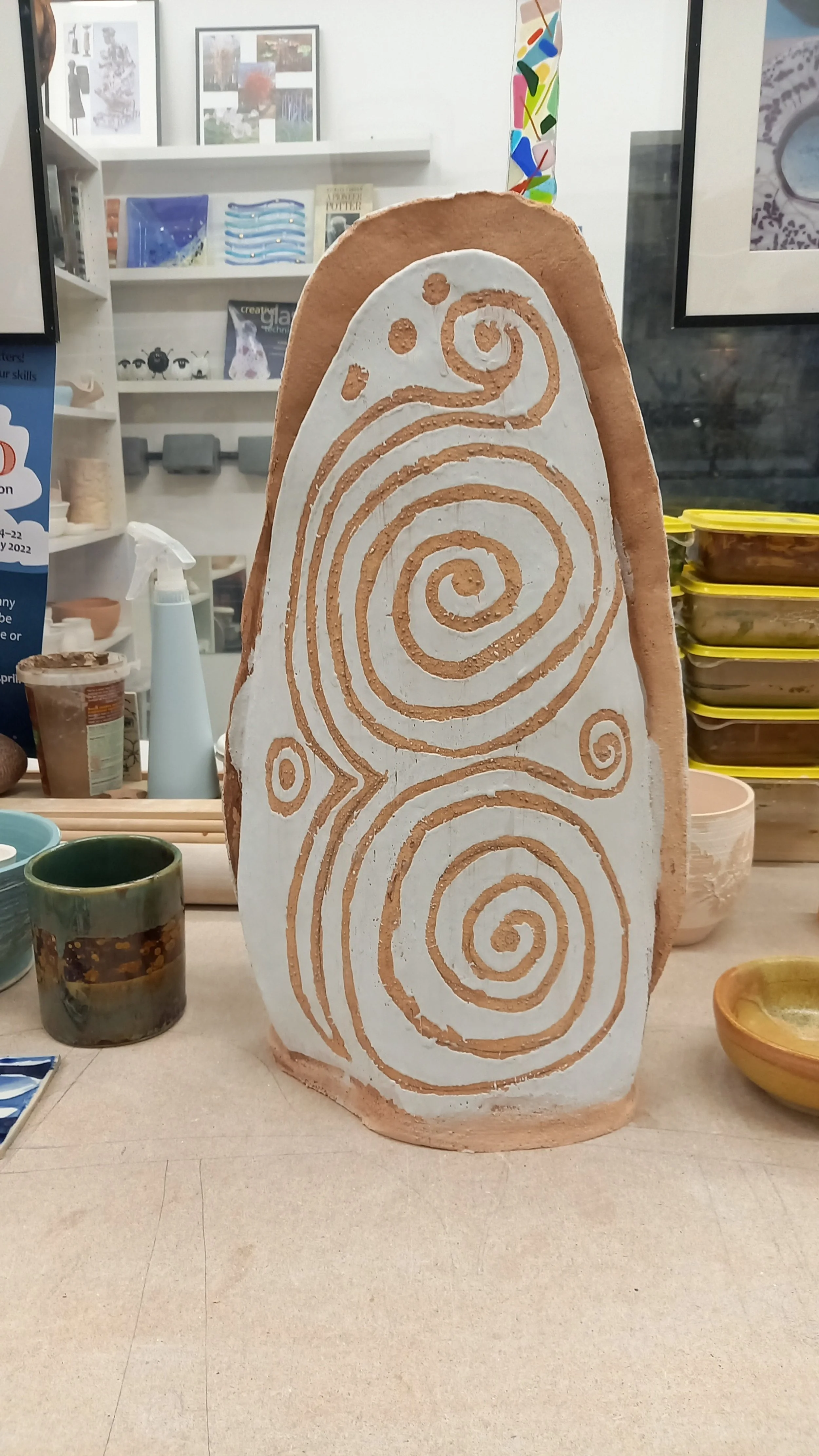 Ceramic Menhir, glazed