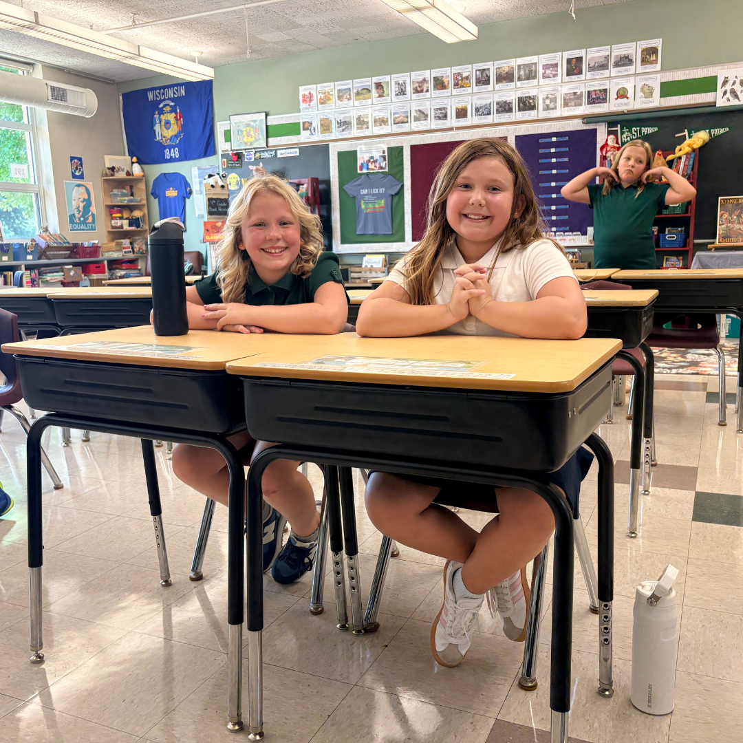 St. Patrick Hudson Students at their desks