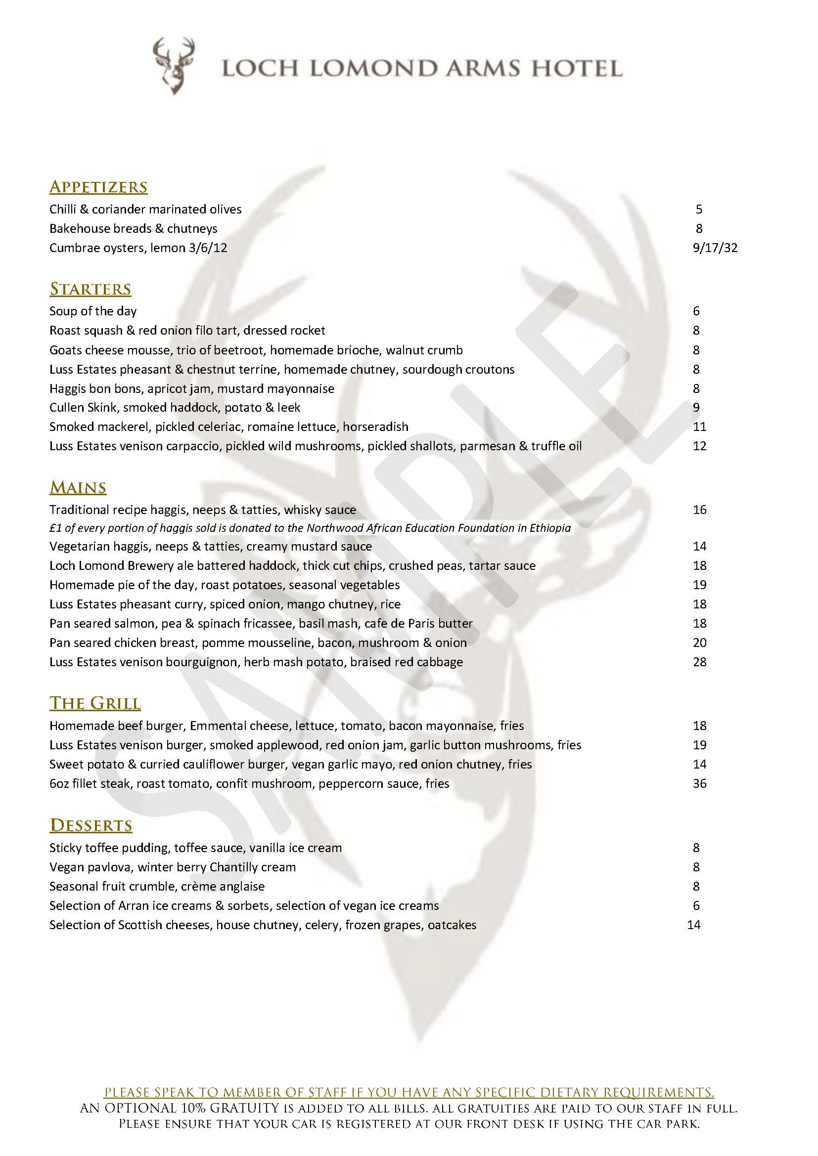 Eat & Drink — The Loch Lomond Arms