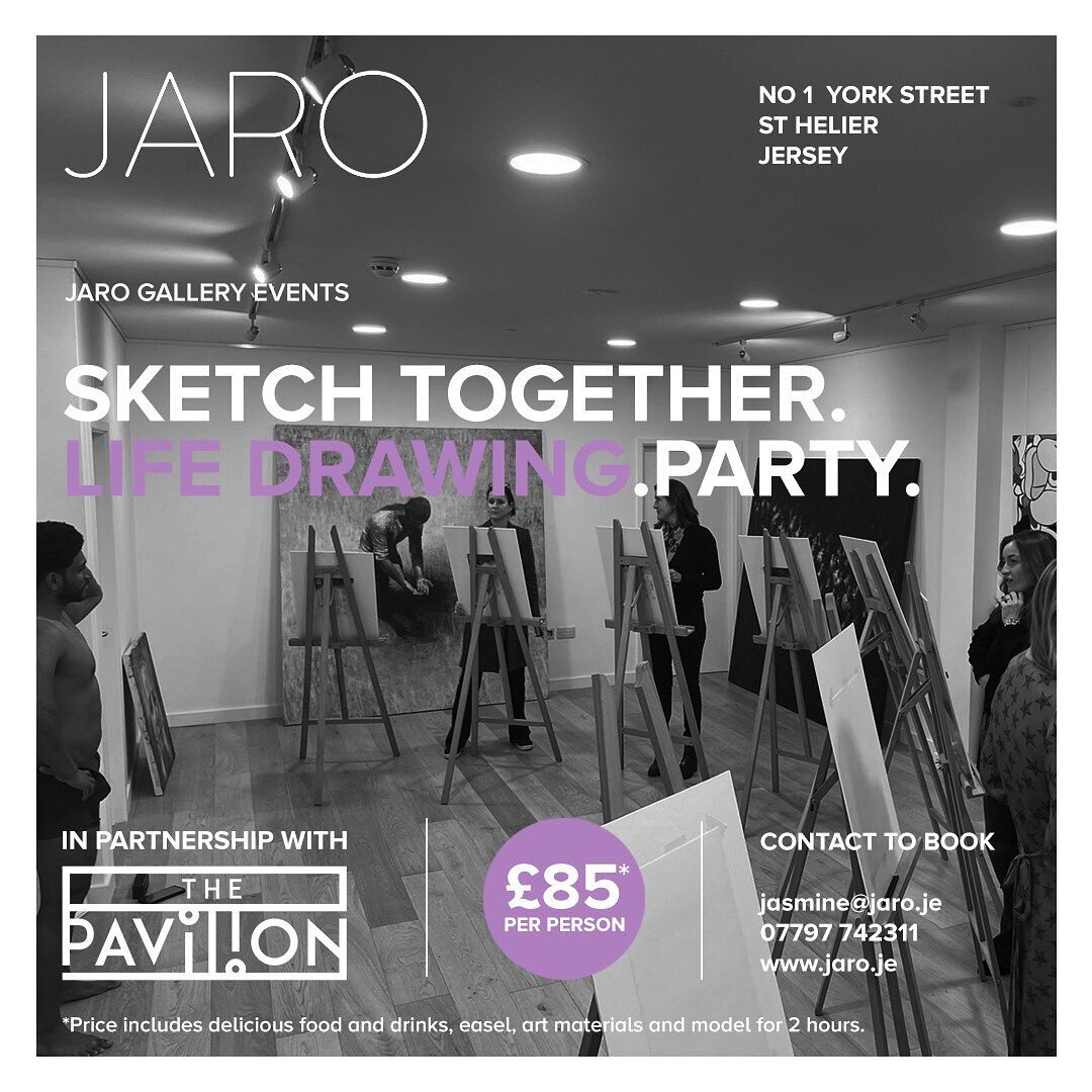 JARO&rsquo;s life drawing events for birthdays, hen parties, corporate team building, and all budding artists. Price includes easel, art materials and model for 2 hours, plus a delightful spread of food and drinks by @thepavilionjersey 

Contact for 