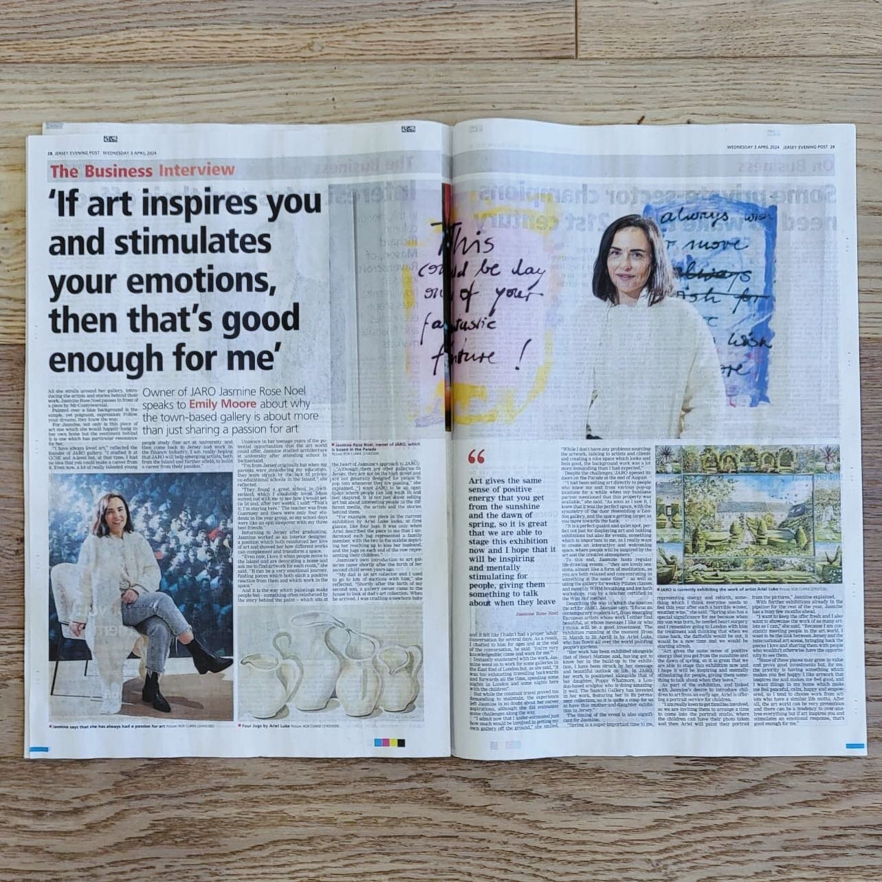 JARO Gallery is featured in the business interview section of todays @jepnews 😀 pick up a copy at your local shop to read the scoop!

#jerseyci #channelislands #jerseychannelislands #localbusiness #shoplocal #lovelocal #visitjersey #visitjerseyci