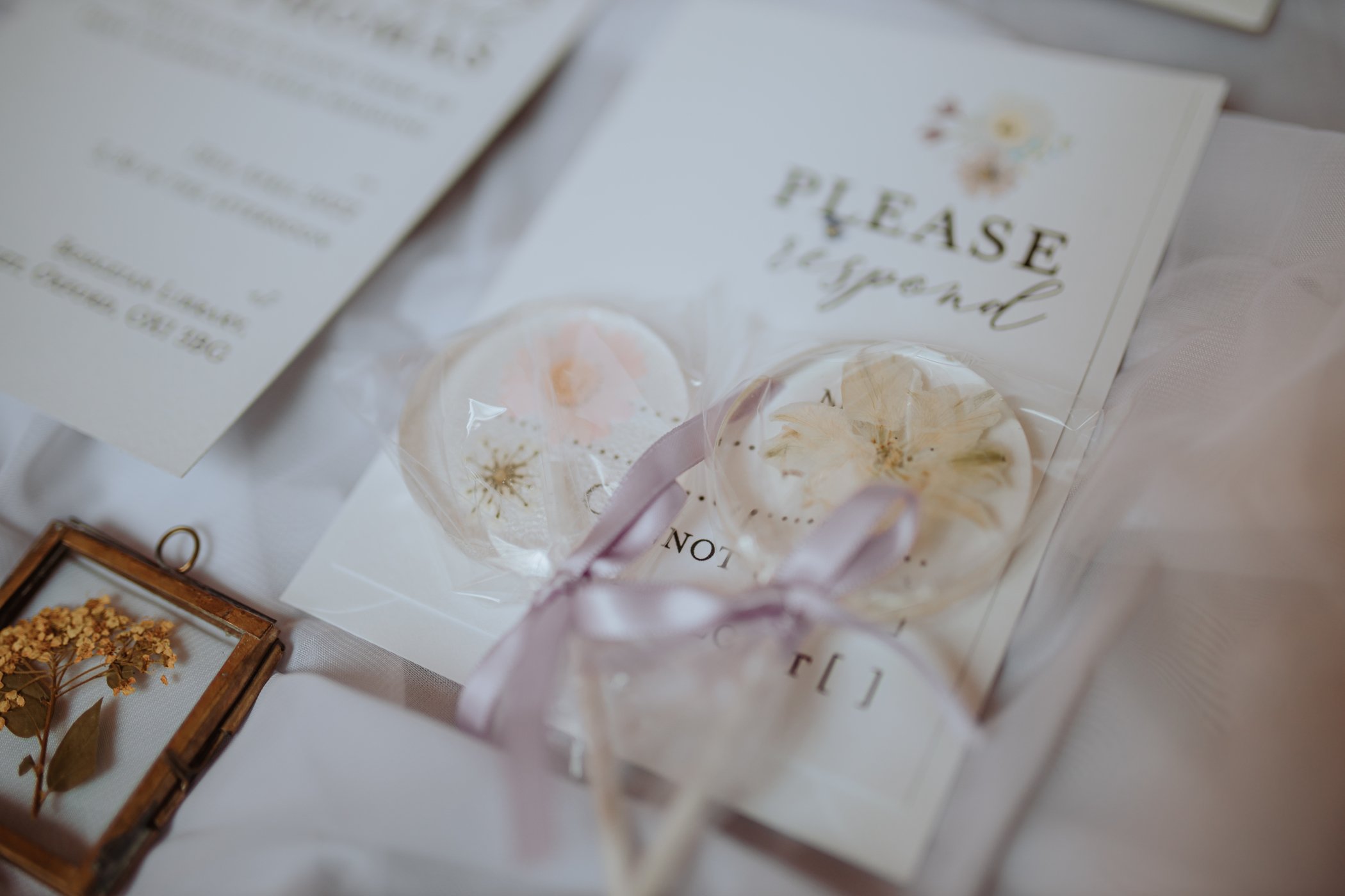 Wedding stationery and lollipop wedding favours