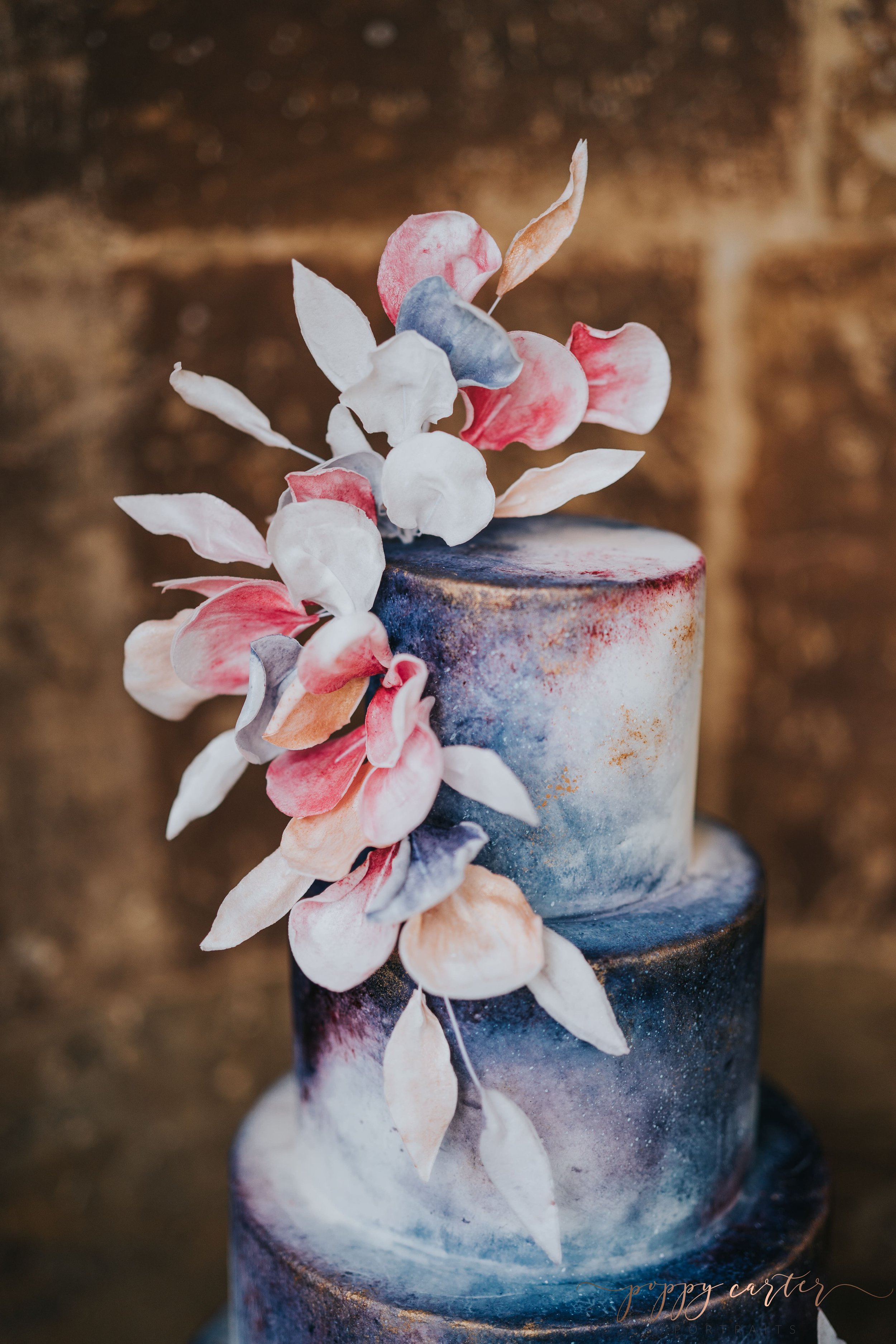 Celestial themed wedding cake