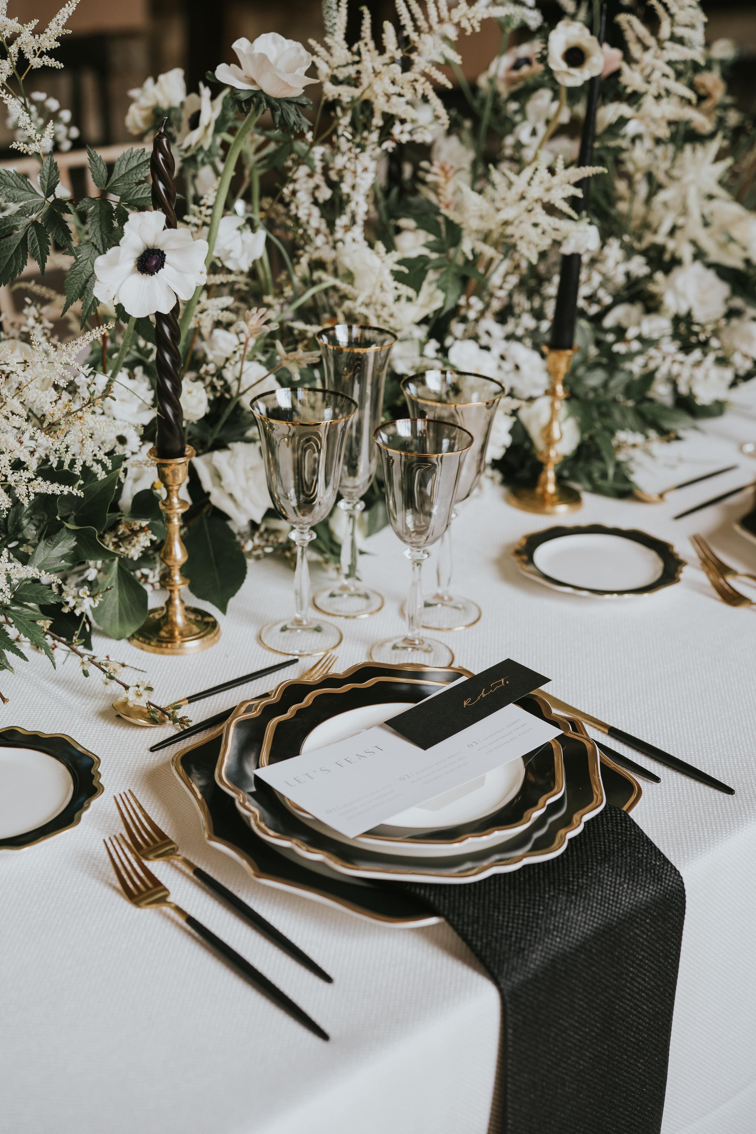 Wedding breakfast table setting