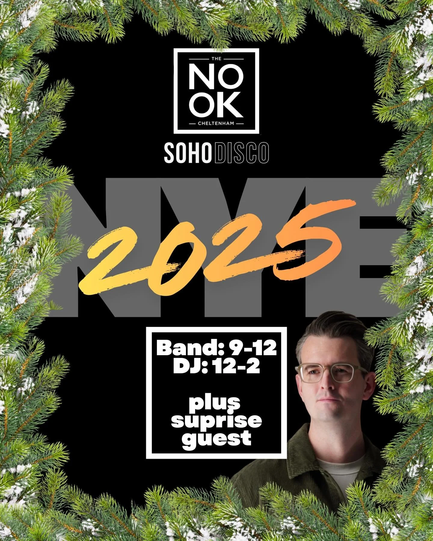 🍾Never before has NYE looked so good!🍾

Cheltenhams only rooftop cocktail bar &amp; party hotspot THE NOOK is holding an all out spectacular to see in 2026! 

❗️90% SOLD OUT! ❗️

🥳Pianist - Live Band - Bagpipes - DJ🥳

This is going to be huge! Gr