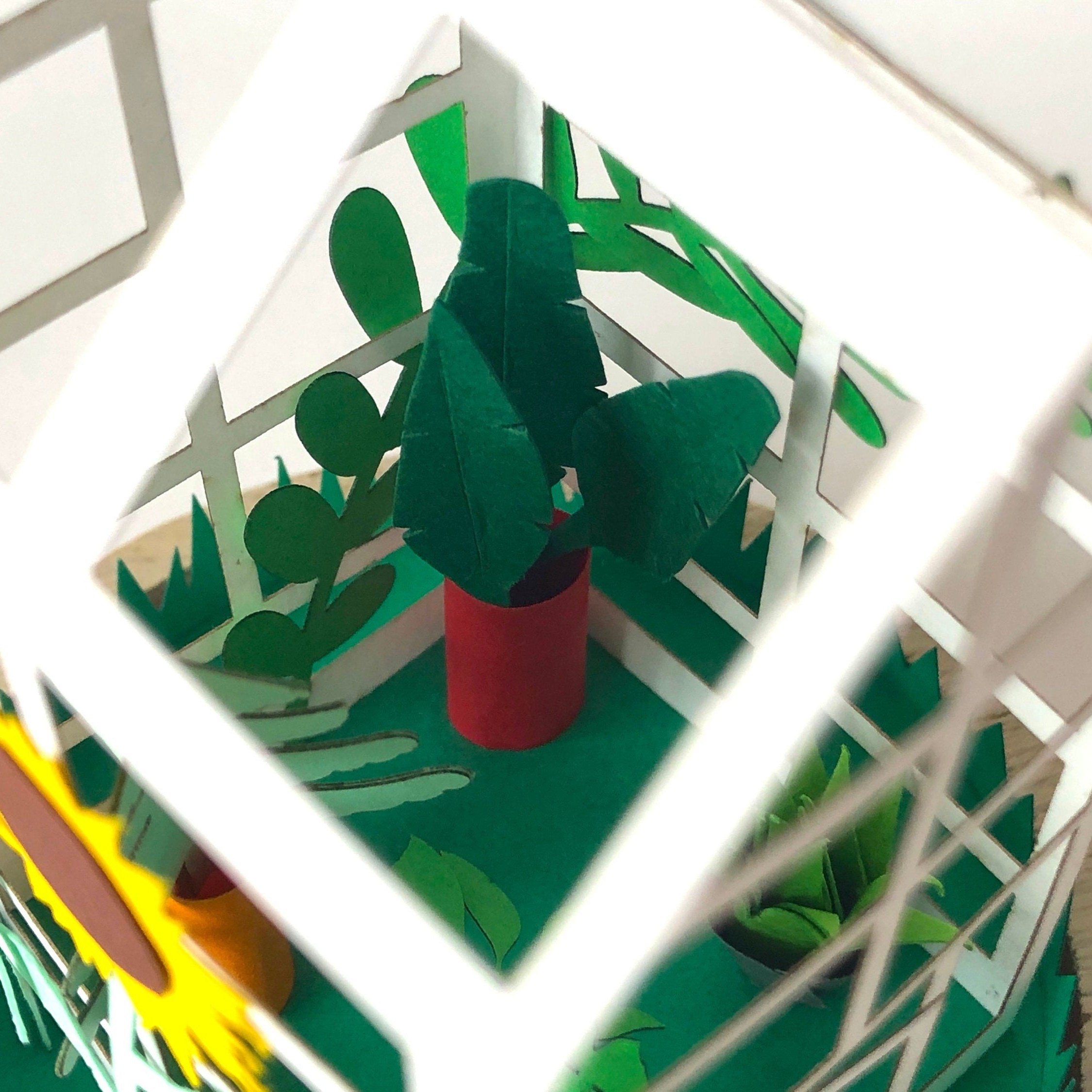 paper craft kit, my papercut forest, greenhouse craft kit, paper plants, Christmas gift, gift for craft lover, paper greenhouse